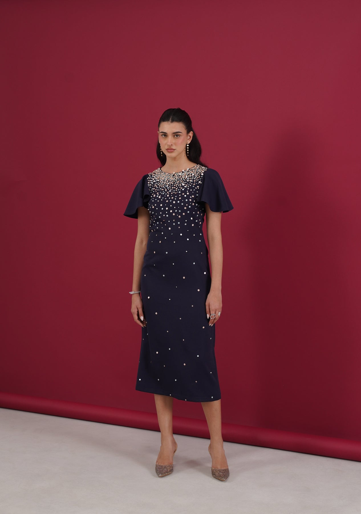 Rainni Midi Dress (Navy)