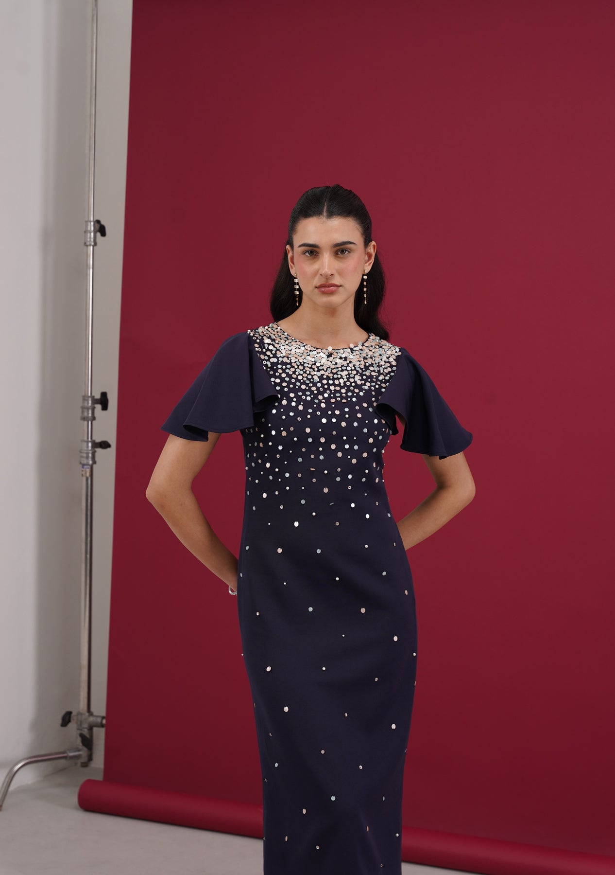 Rainni Midi Dress (Navy)