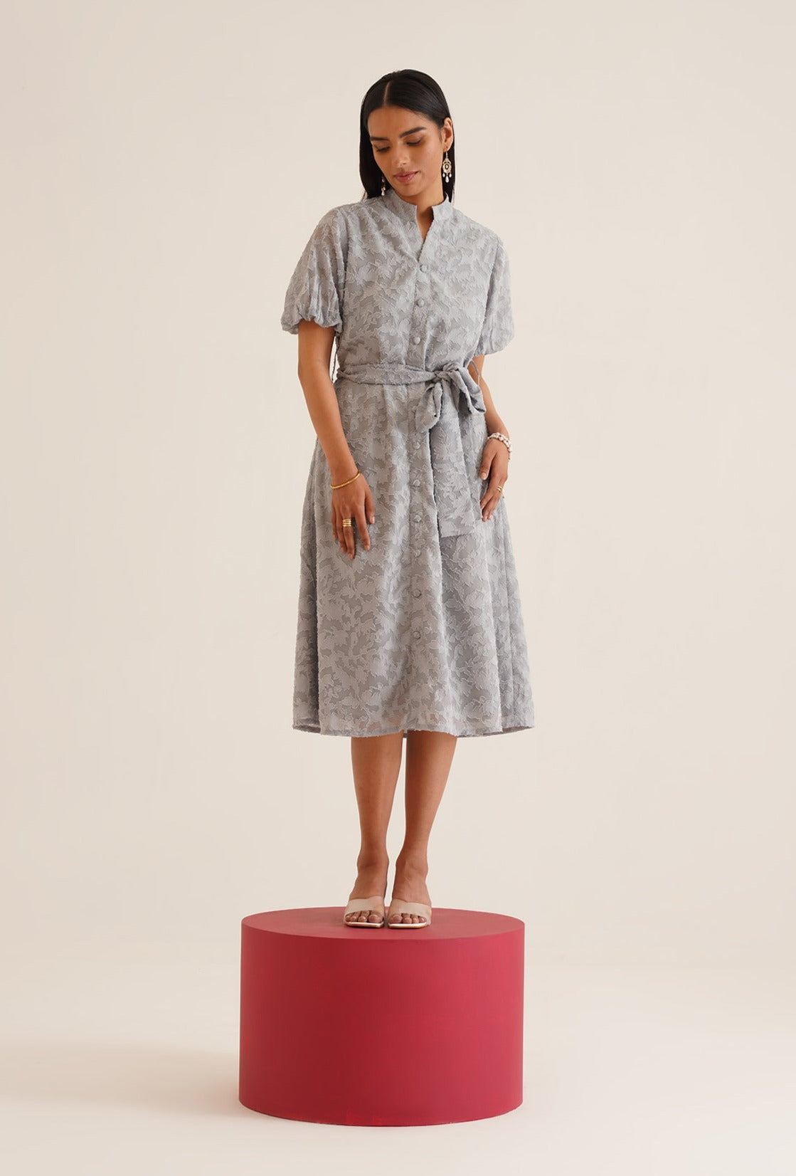 Jackie Midi Dress (Ash Grey)