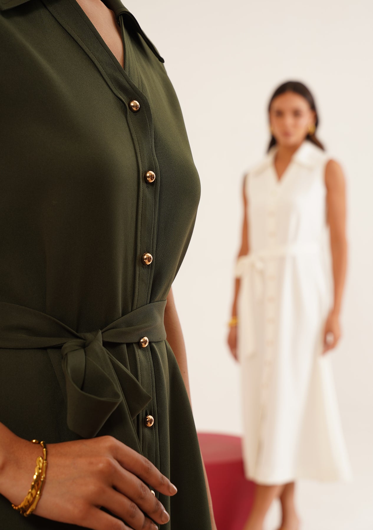 Gaia Midi Dress (Olive Green)