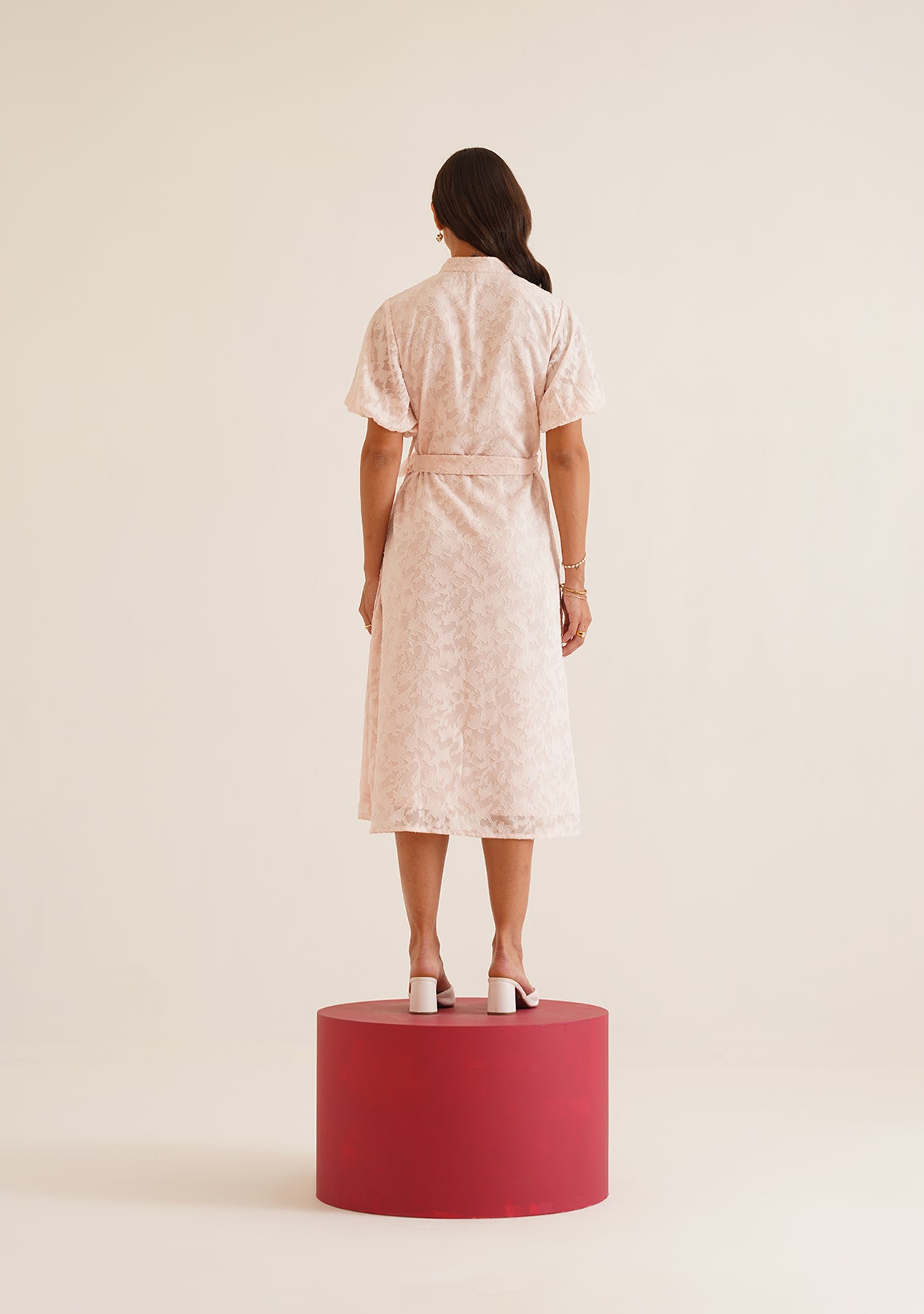 Jackie Midi Dress (Baby Pink)