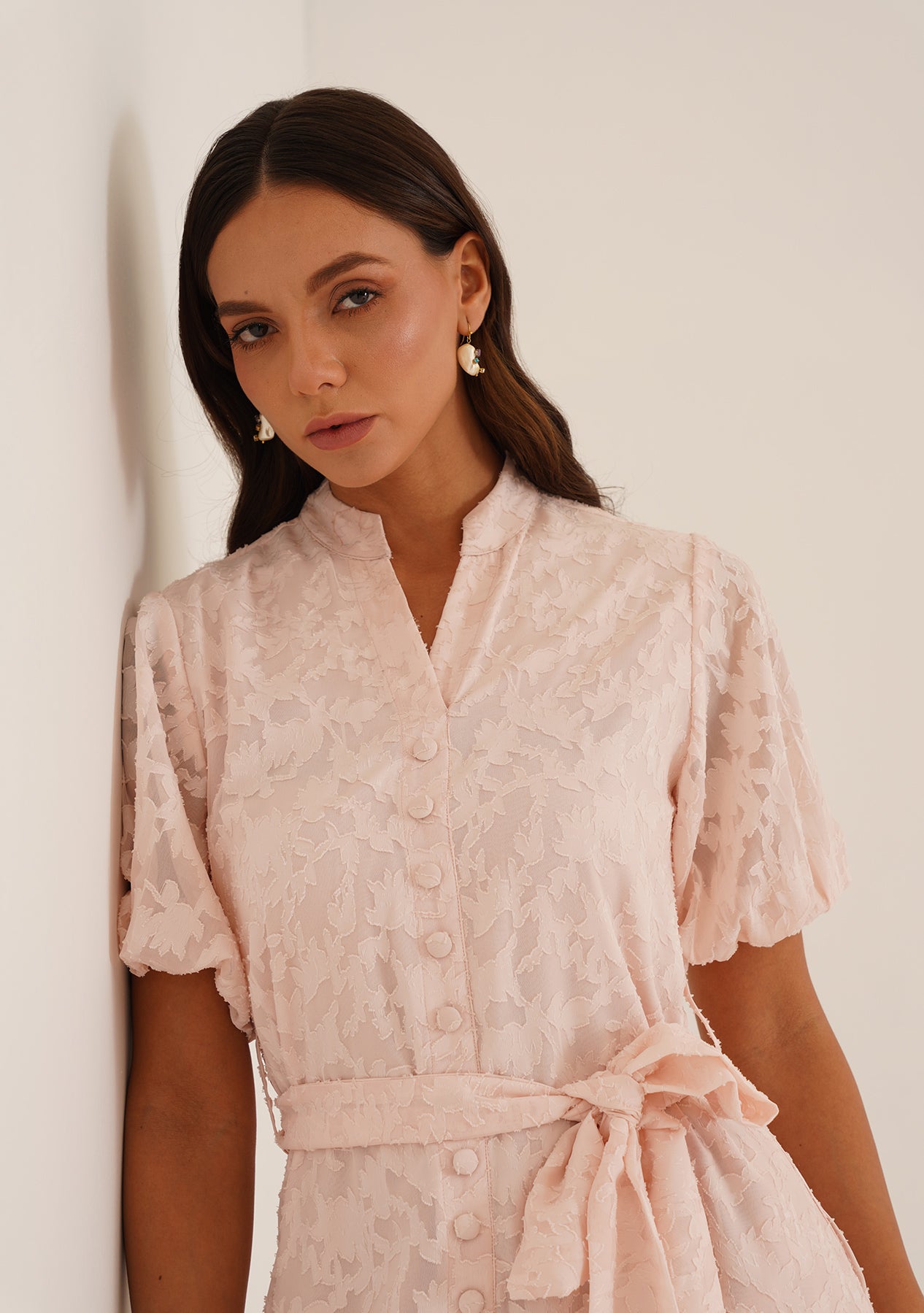 Jackie Midi Dress (Baby Pink)