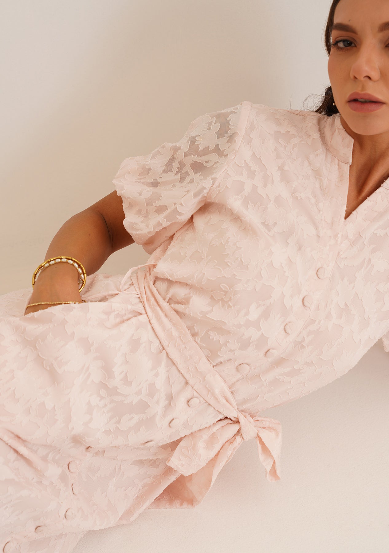 Jackie Midi Dress (Baby Pink)