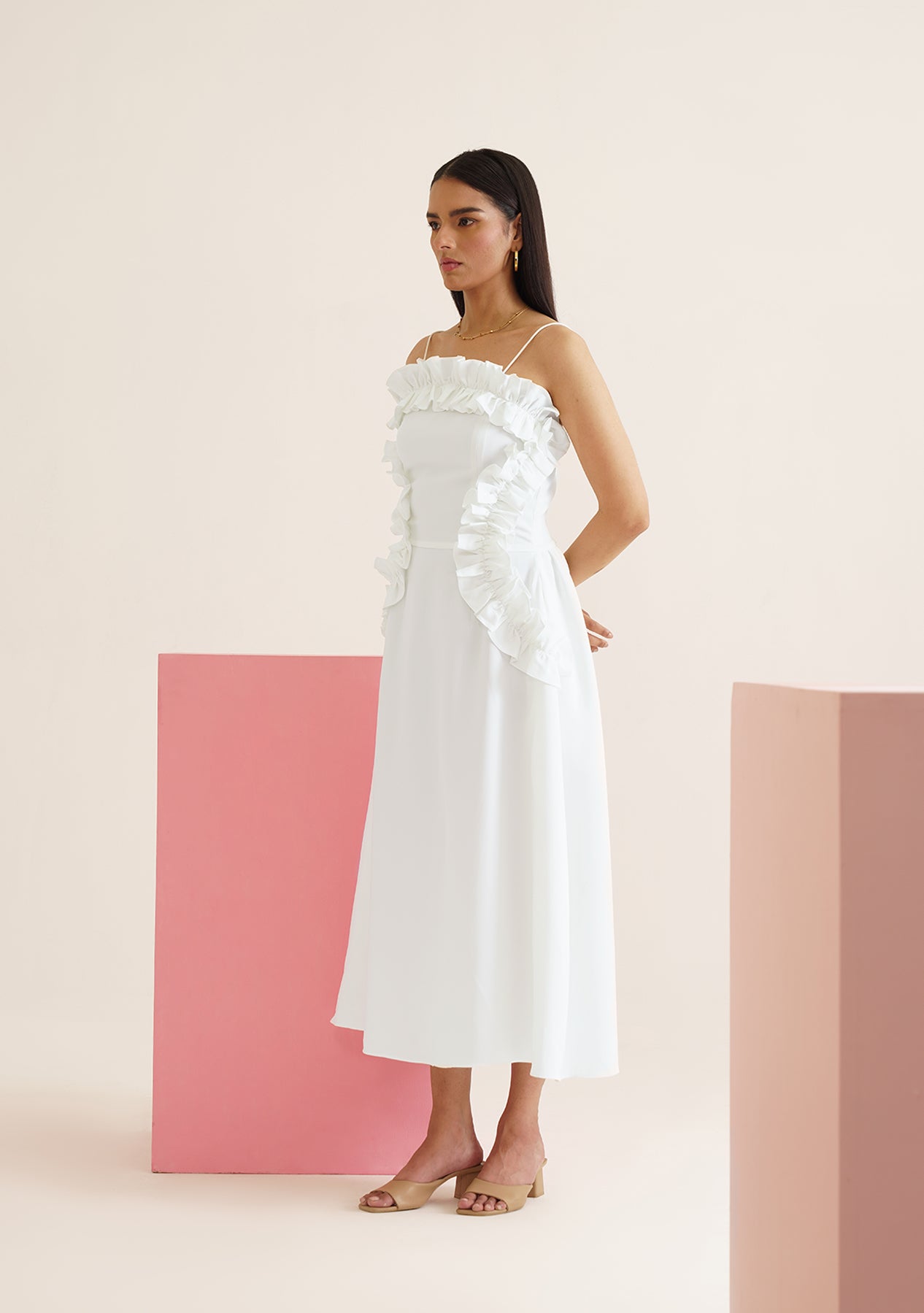 Milano Midi Dress (White)