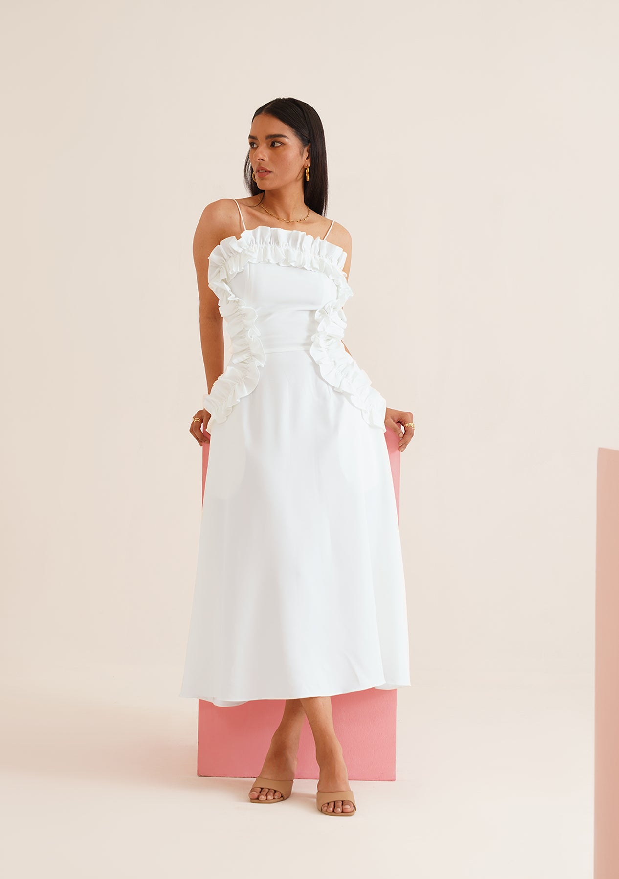 Milano Midi Dress (White)
