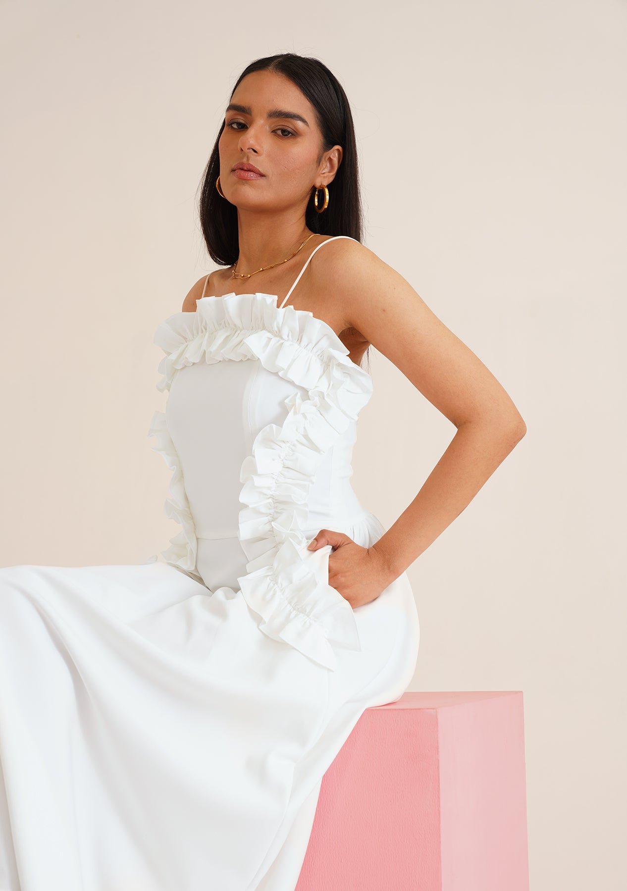 Milano Midi Dress (White)