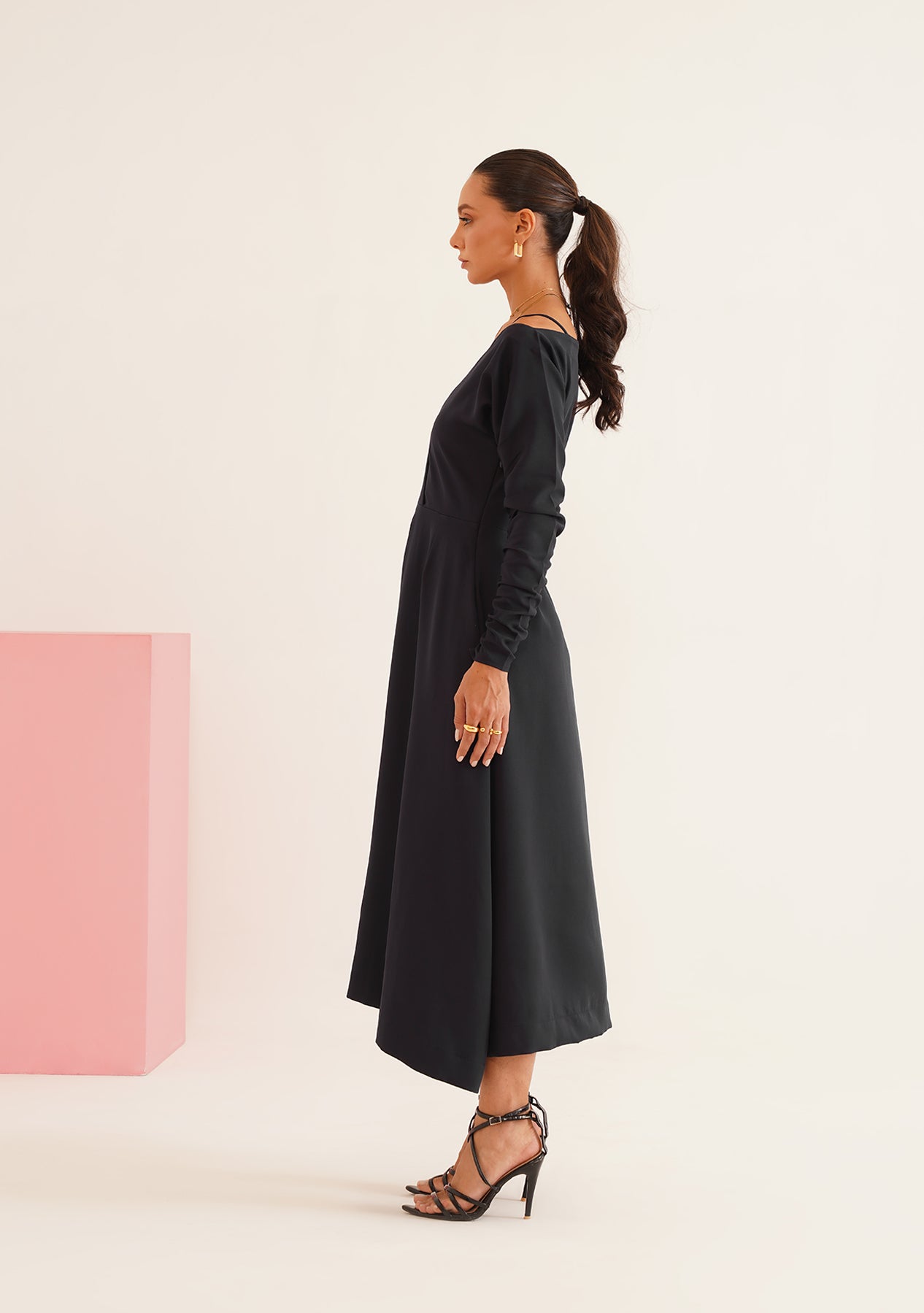 Nelly Midi Dress (Navy)