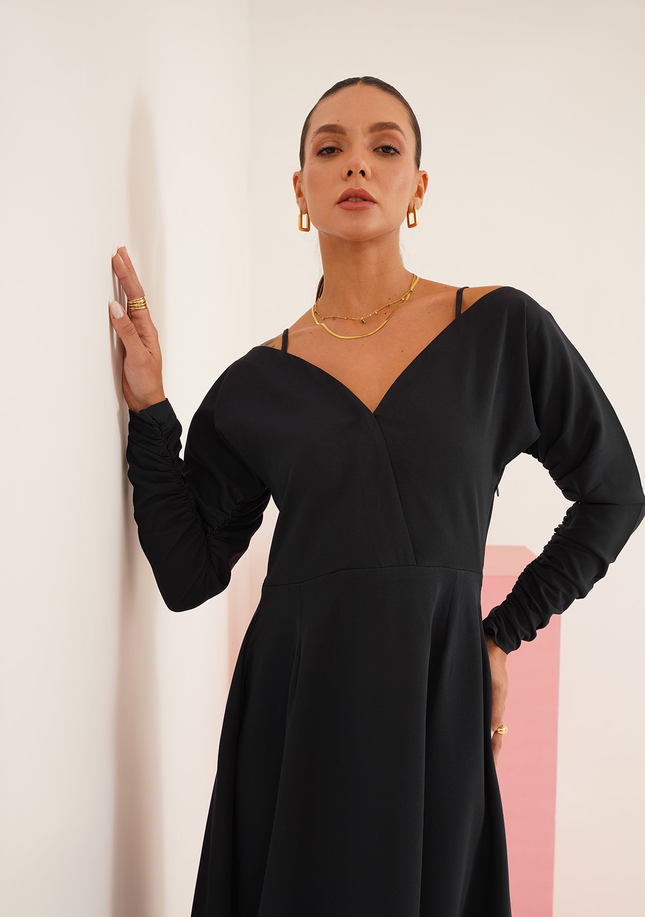 Nelly Midi Dress (Navy)