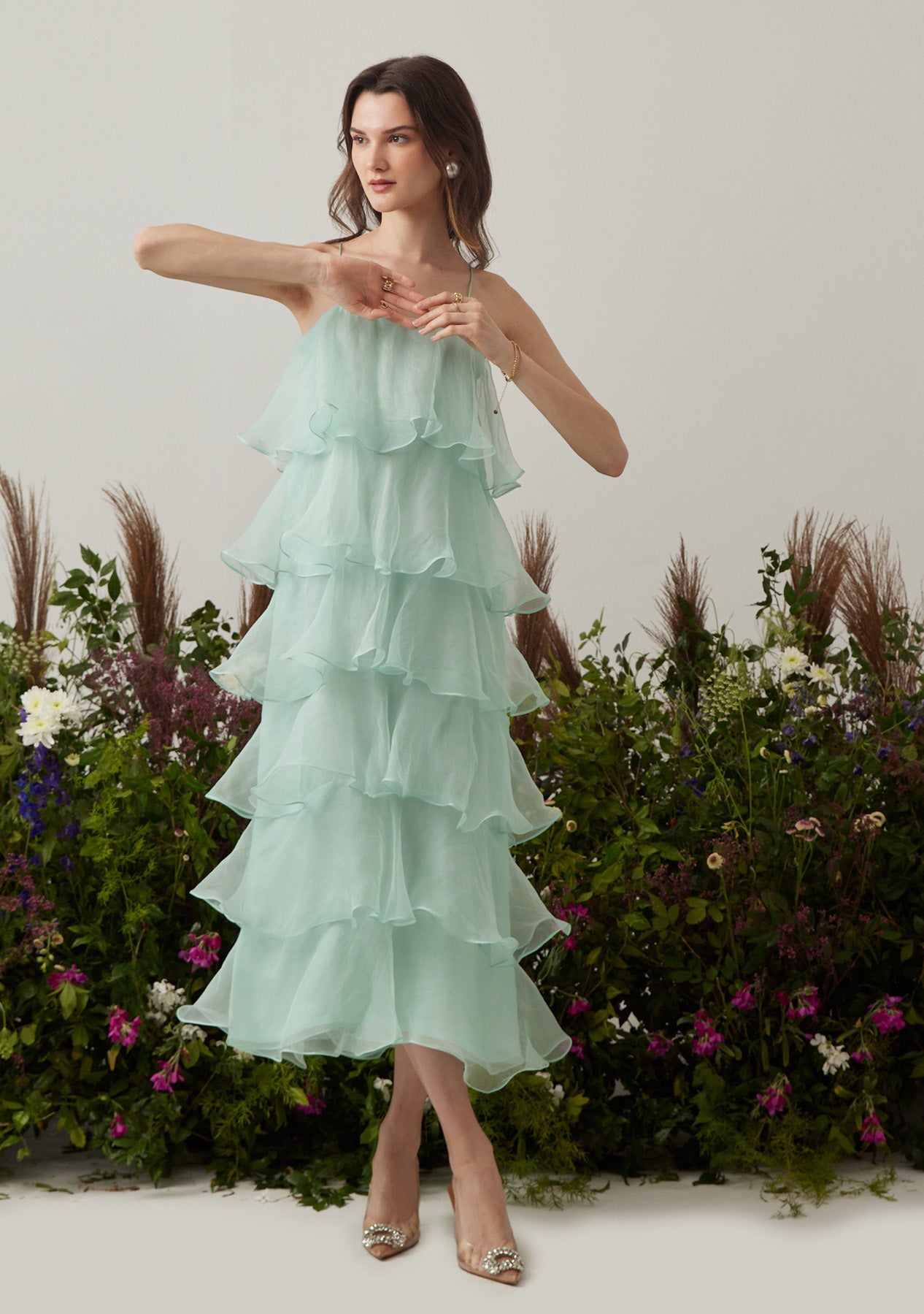Sadhvi As seen in our Felicia Dress (Mint)