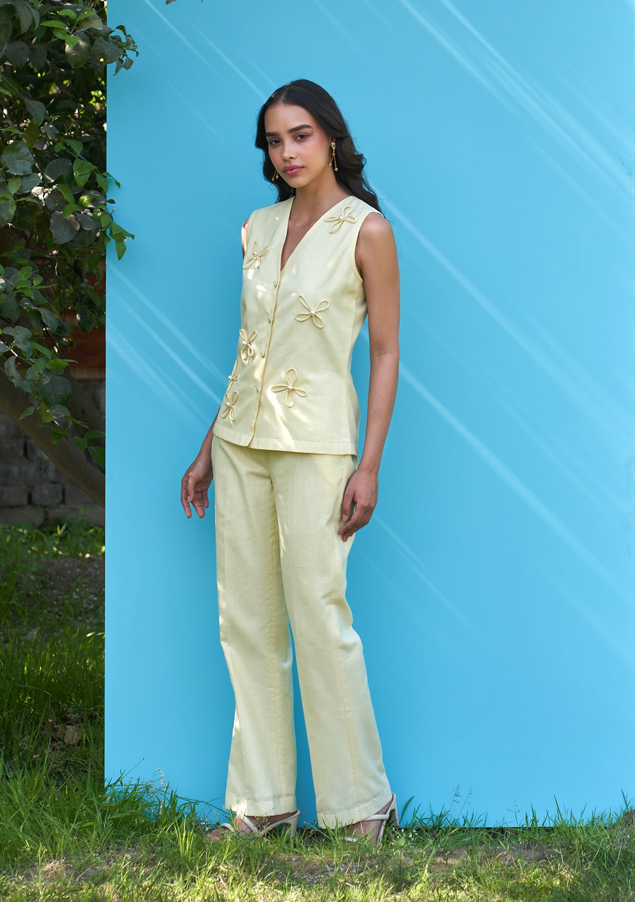 Daisy Co-ord Set (Butter Yellow) As Seen On Meghna Pahwa