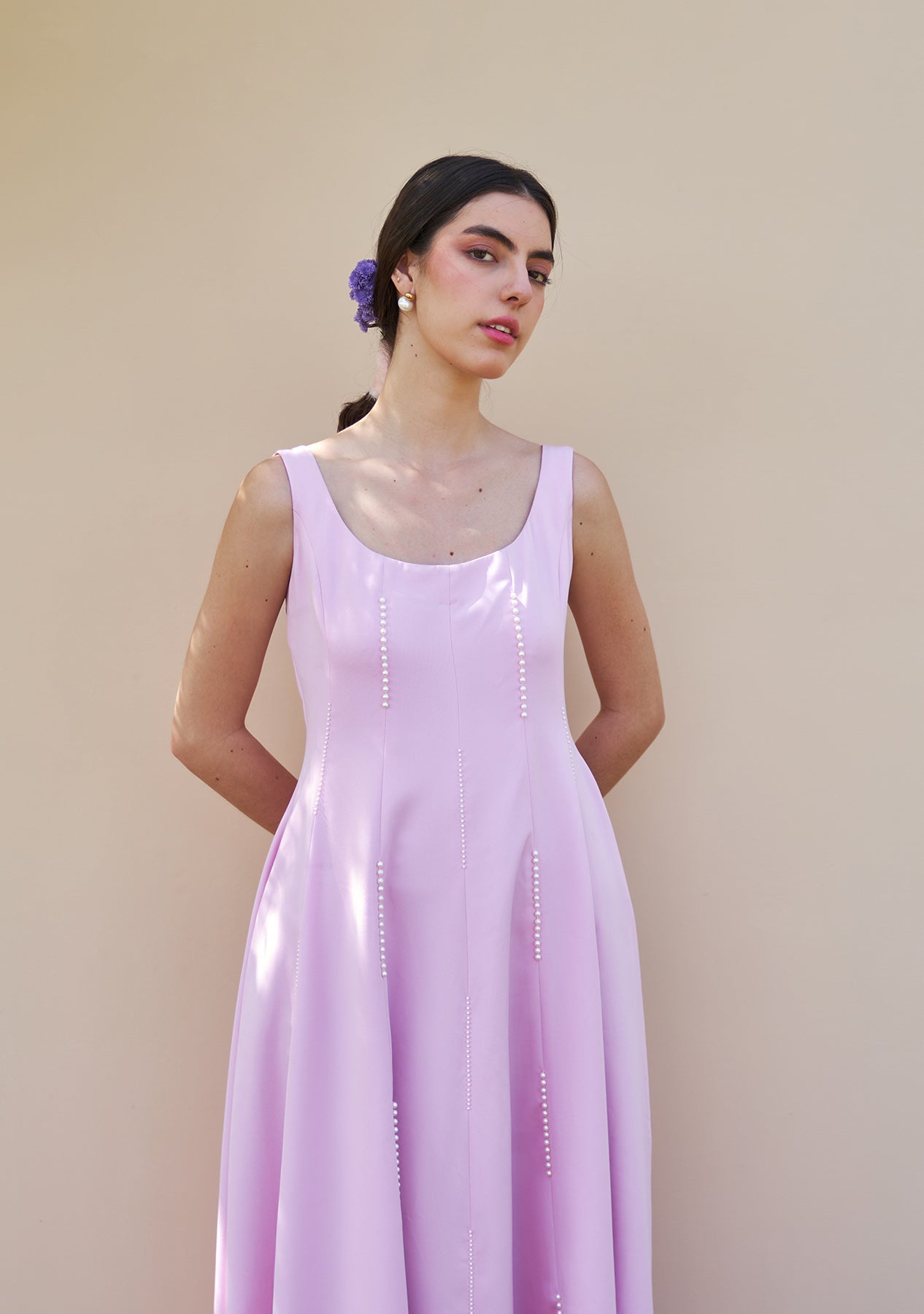 Caroline Midi Dress (Baby Pink)