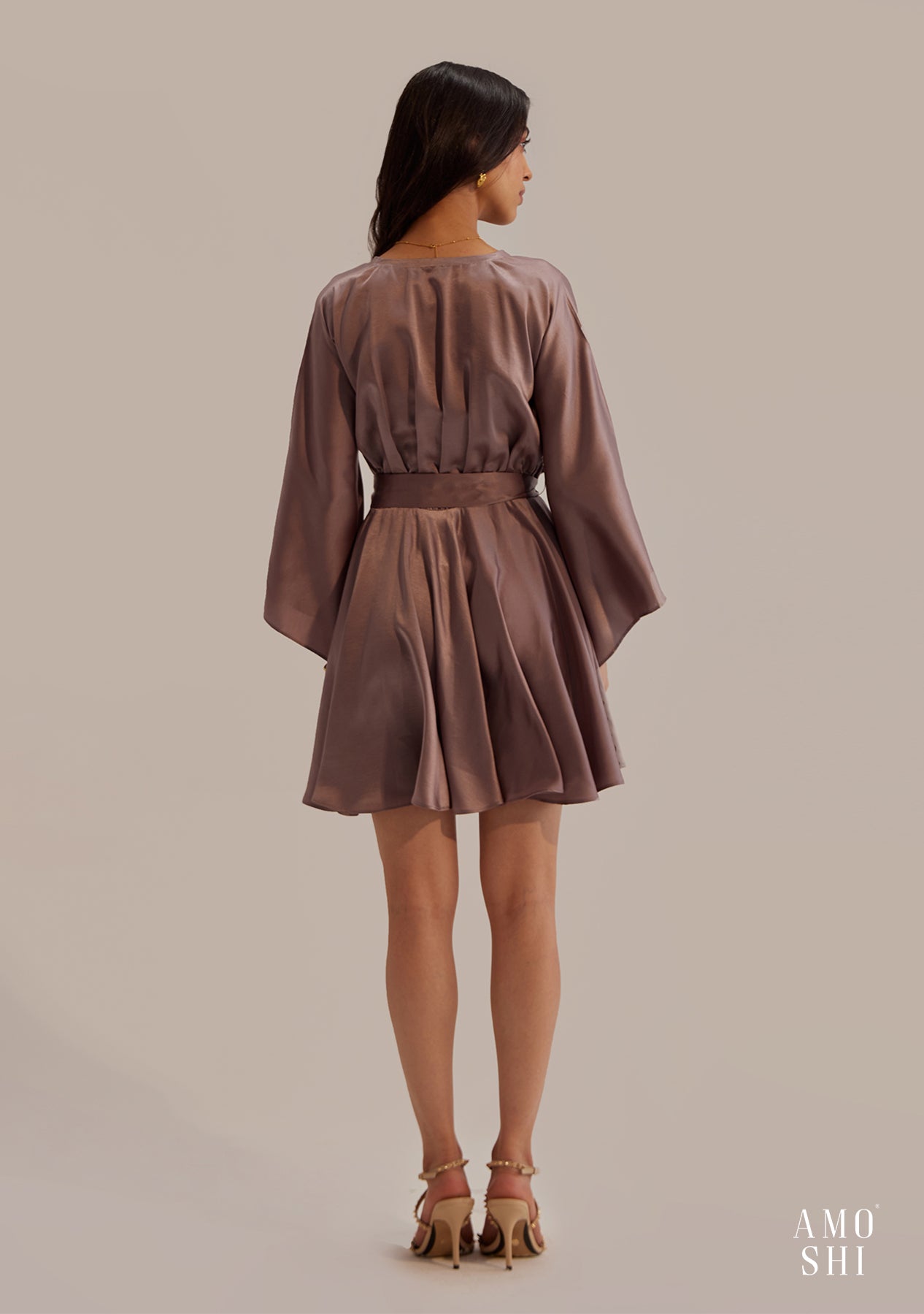 Angie Mini Dress (Taupe)