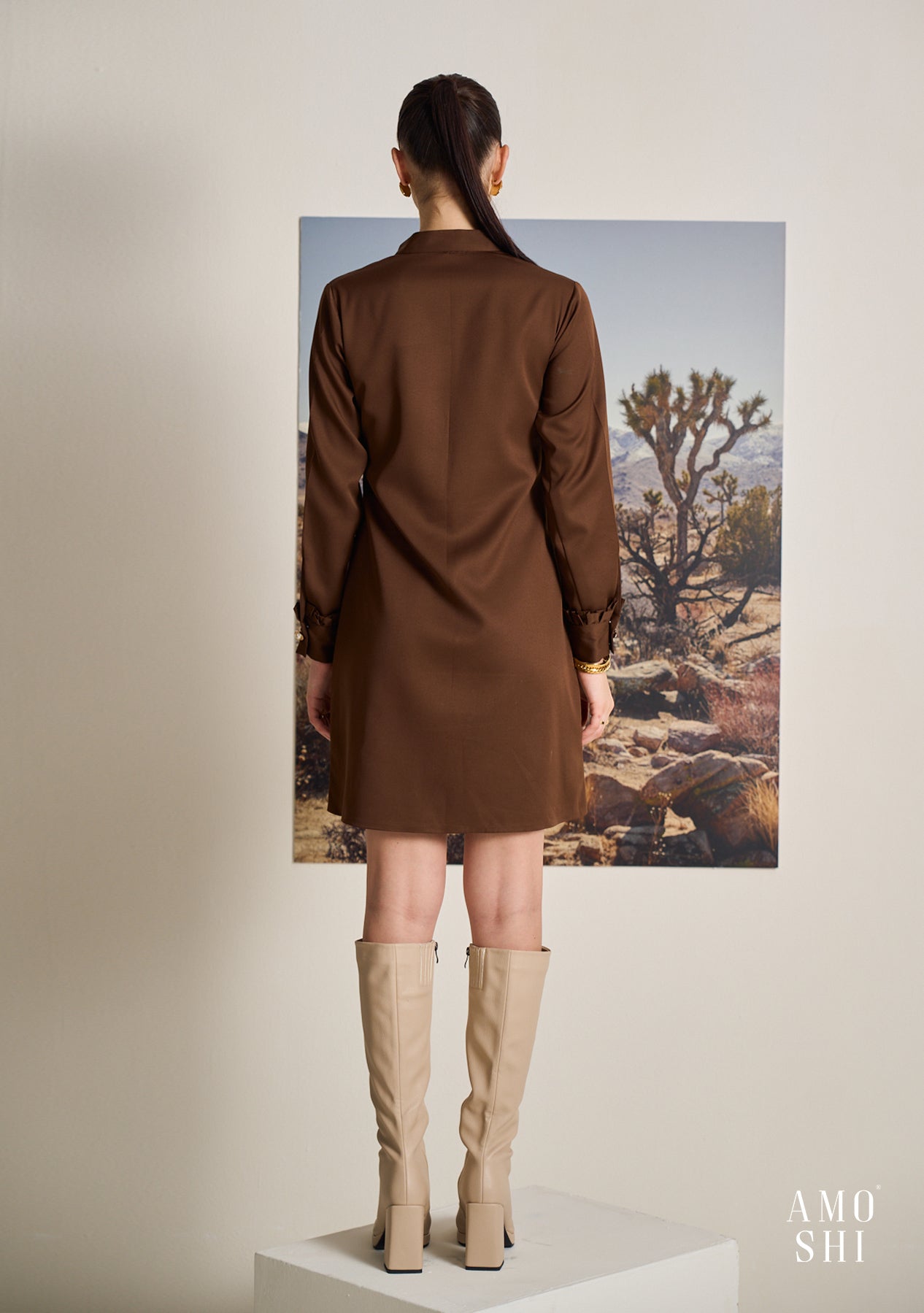 Frilla Dress (Brown)
