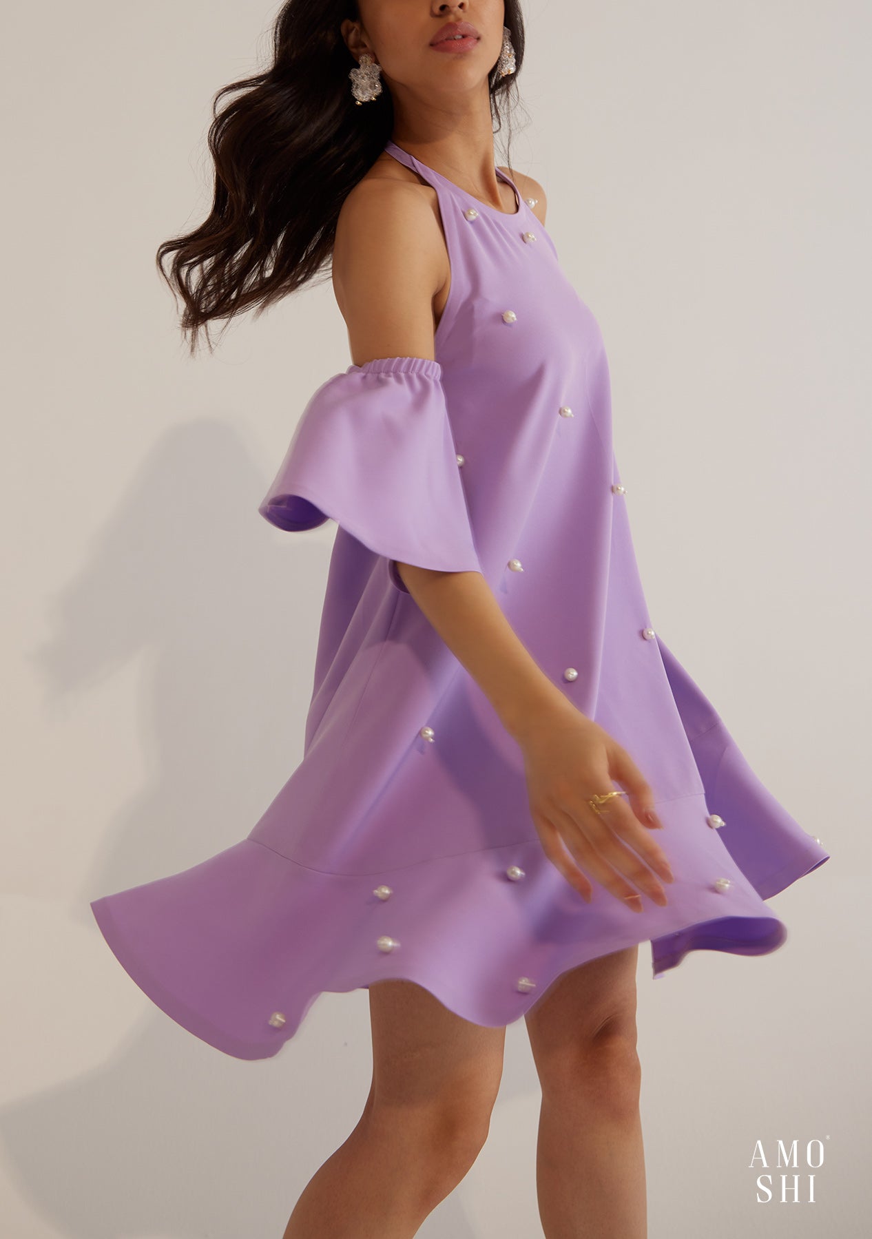 Dottie Dress with Detachable Sleeves (Lilac)