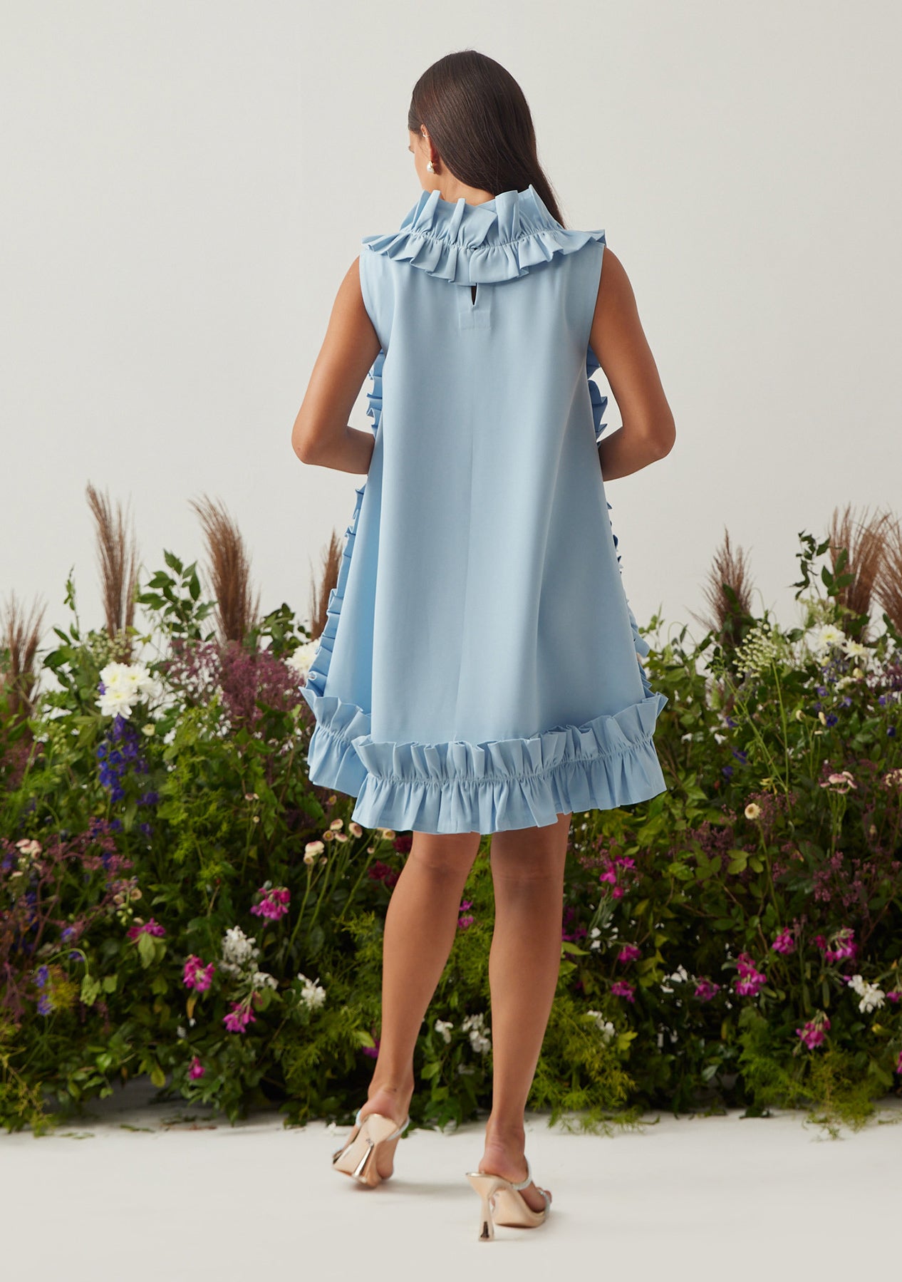 Florence Mini Dress (Powder Blue) as seen on Jannat Khurana