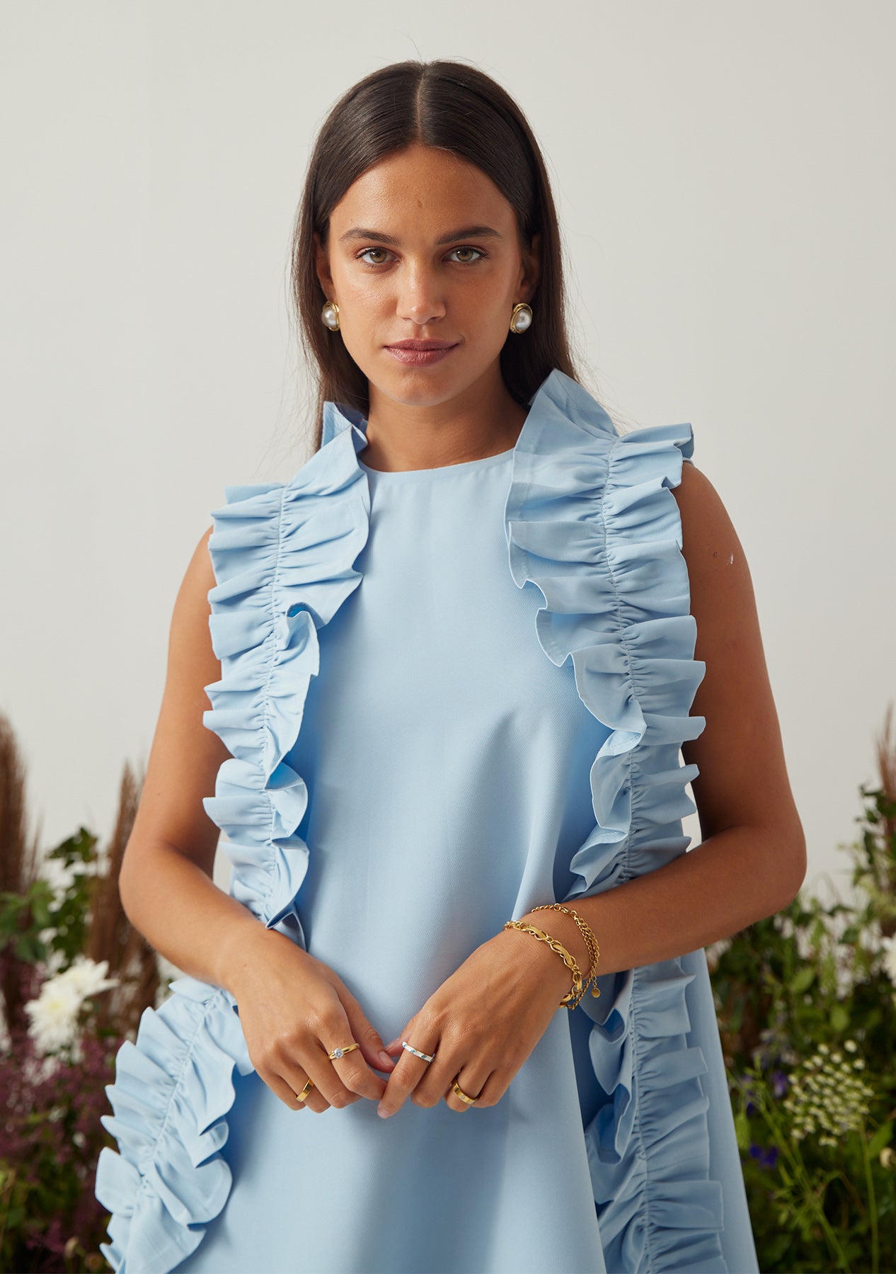 Florence Mini Dress (Powder Blue) as seen on Jannat Khurana