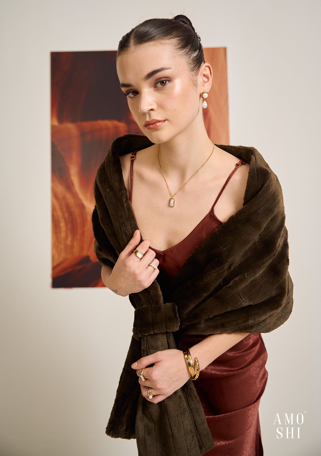 Faux Mink Fur Shrug