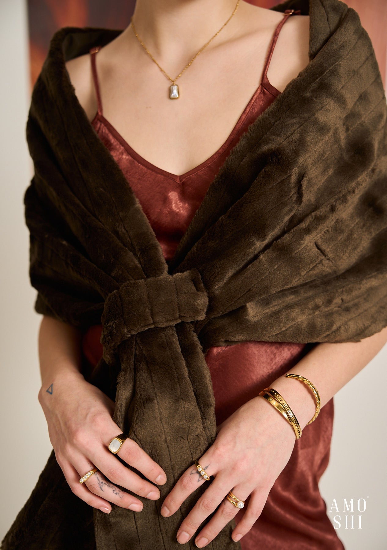Faux Mink Fur Shrug