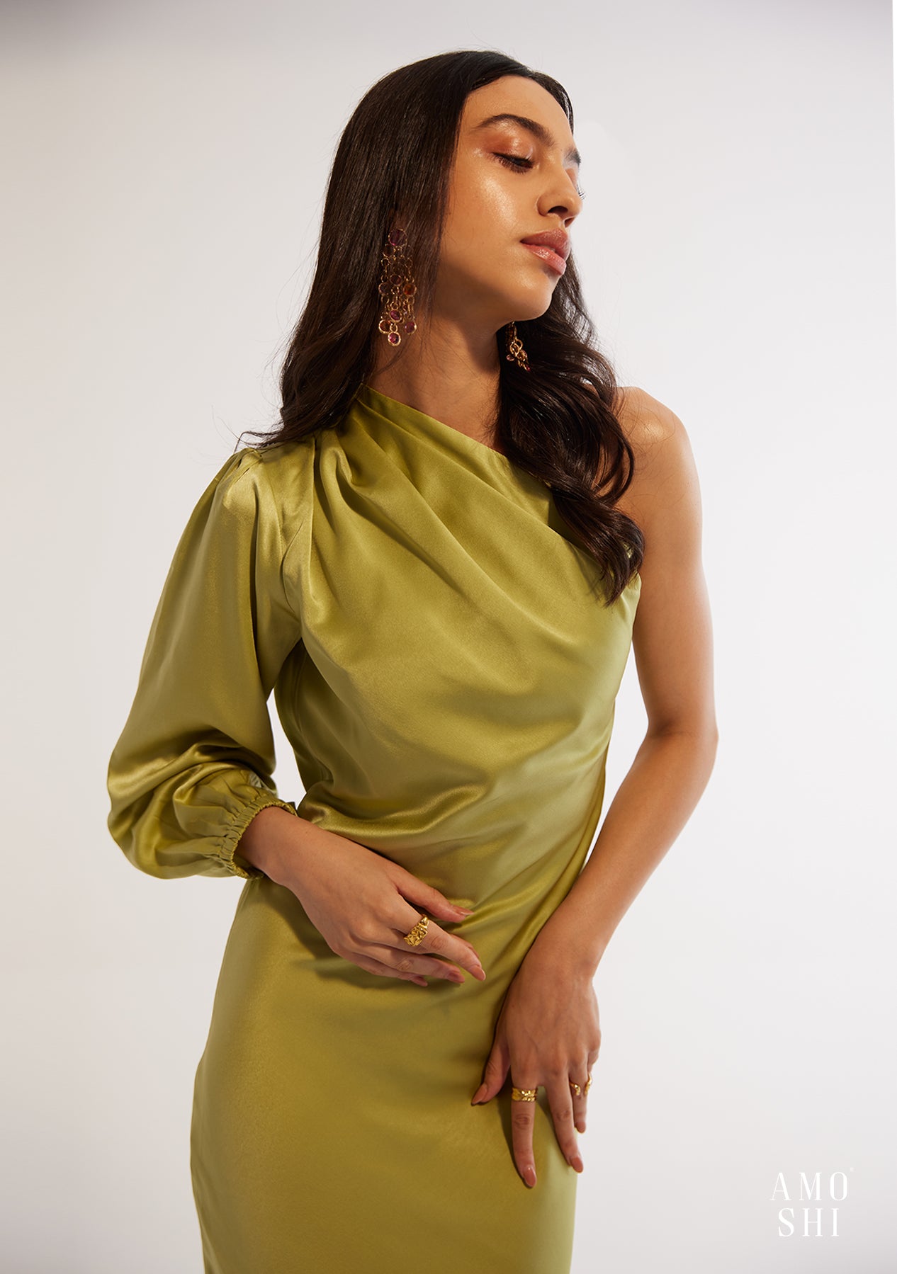 Jolie Midi Dress (Pear Green)