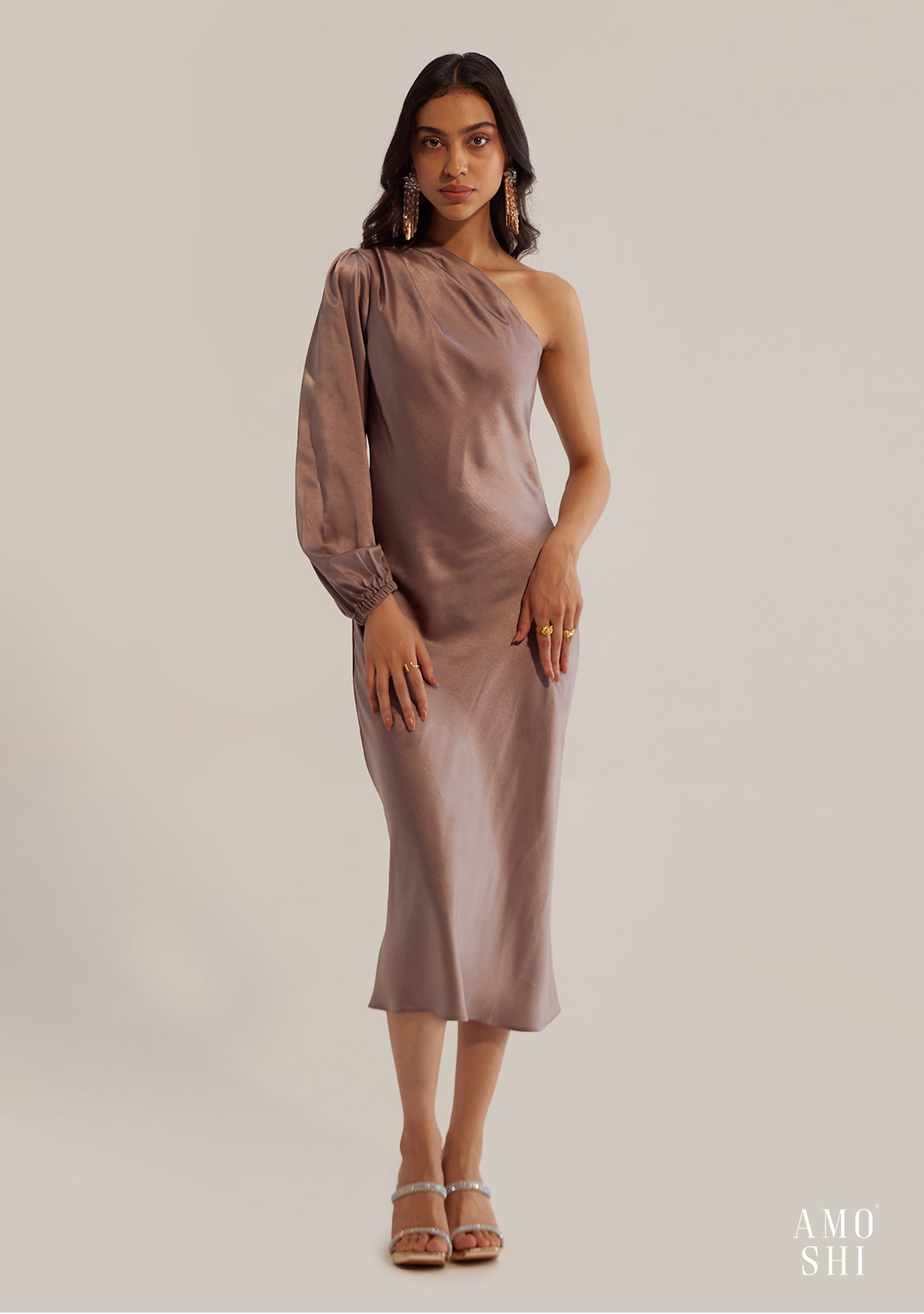 Jolie Midi Dress (Taupe)