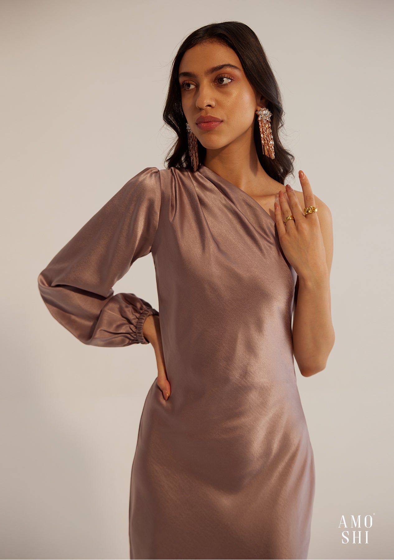 Jolie Midi Dress (Taupe)