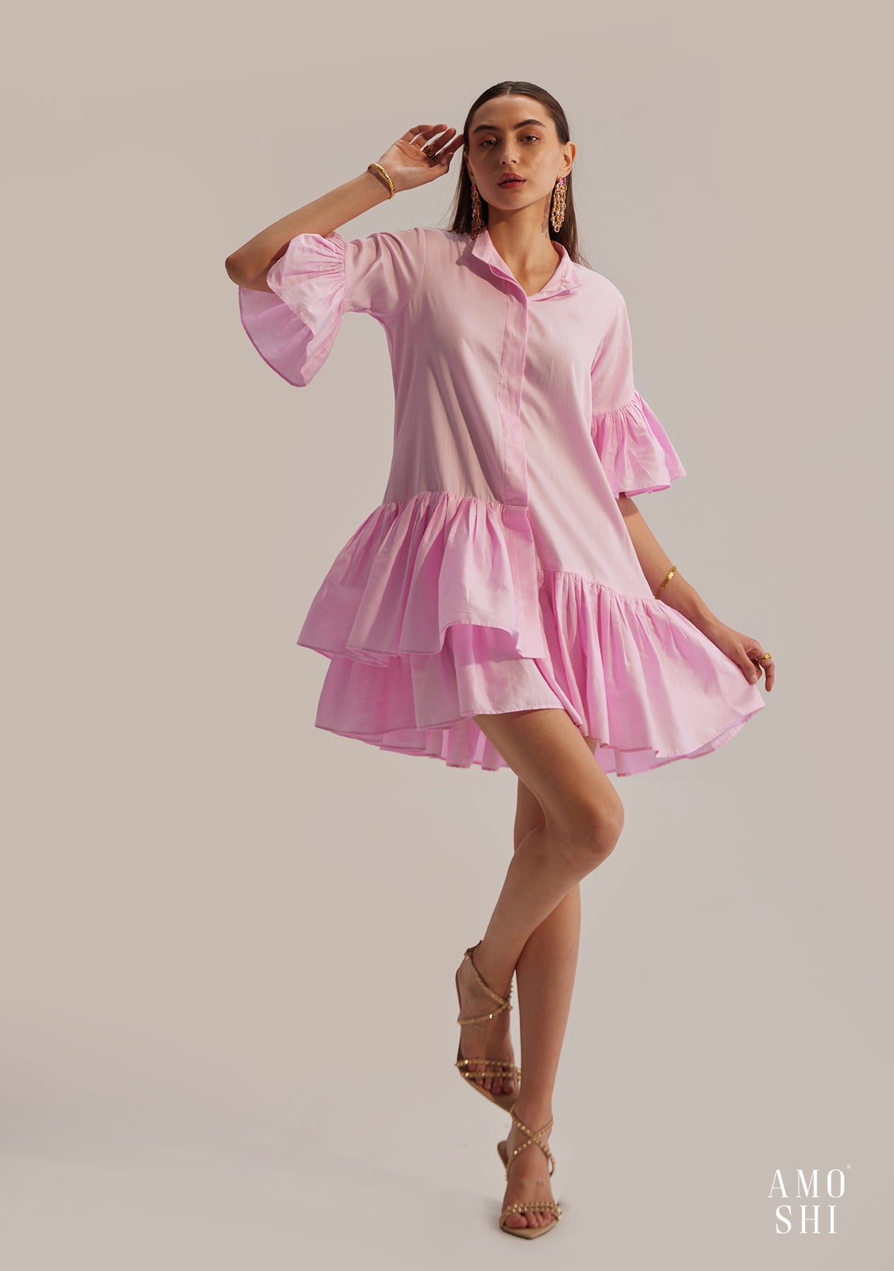 pink marni dress Marni, Ruched satin midi dress, Women, Pink, 3XS, Dresses, Cotton blend