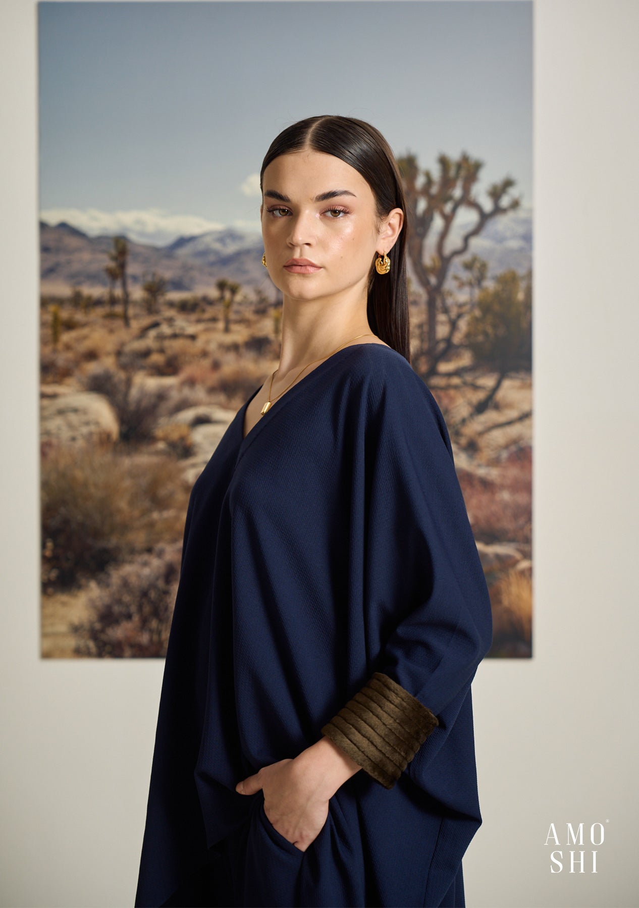 Kefi Fur Co-ord Set (Navy)