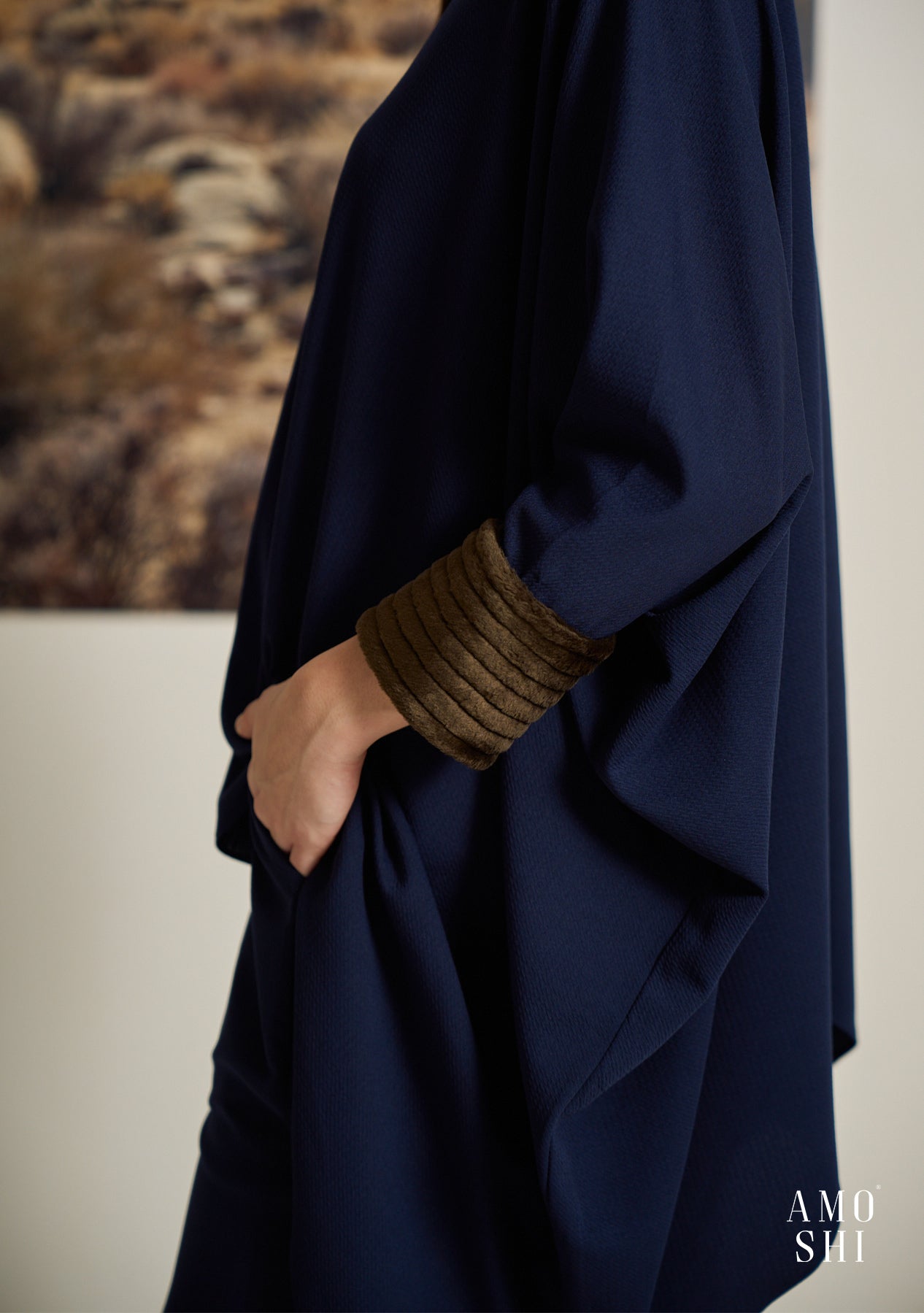 Kefi Fur Co-ord Set (Navy)