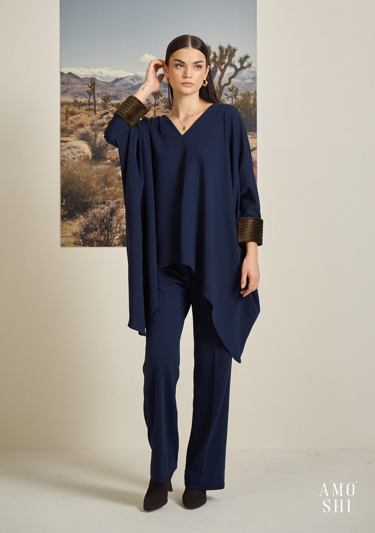 Kefi Kaftan Top (Navy)