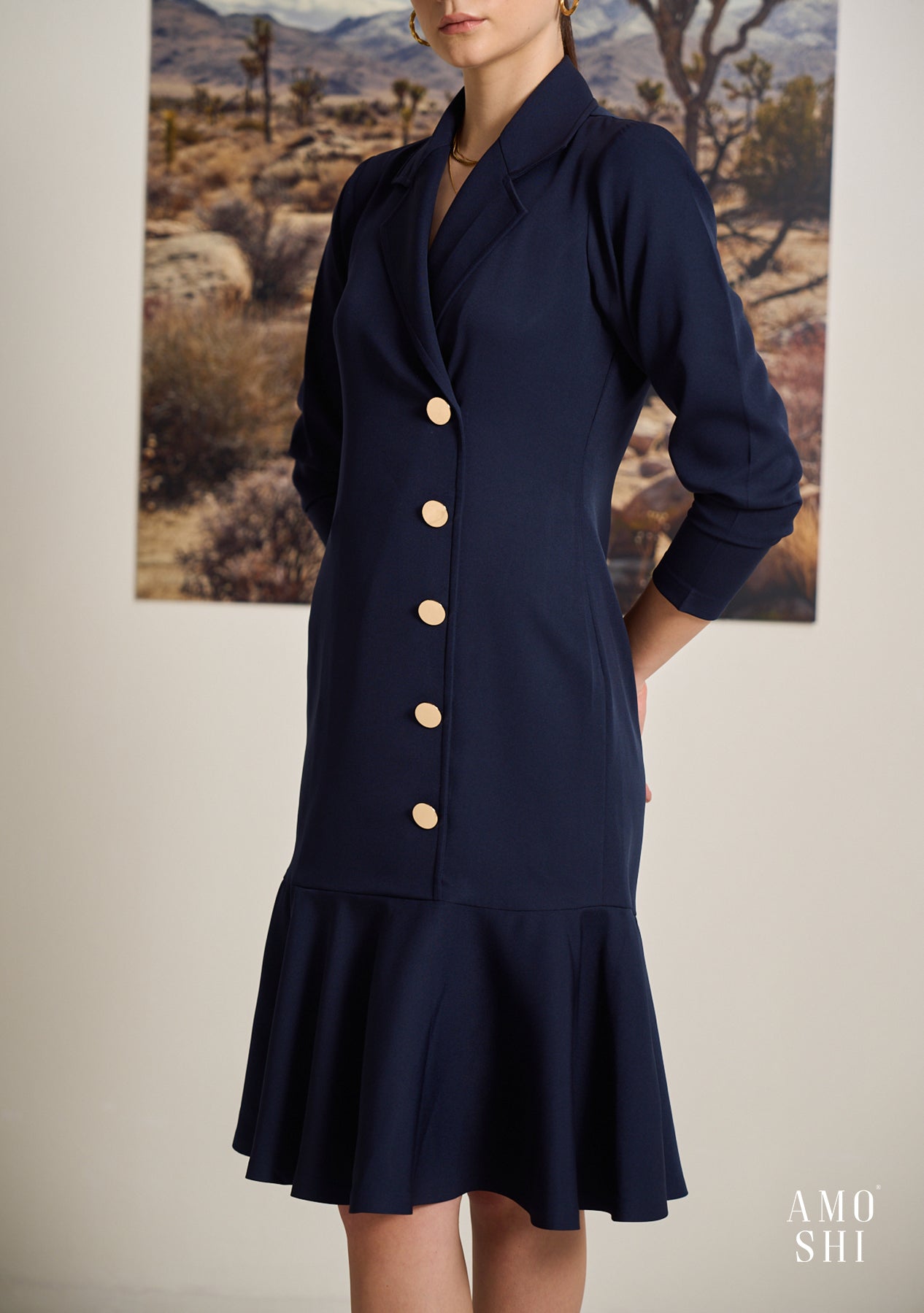 Bailey Midi Dress (Navy)