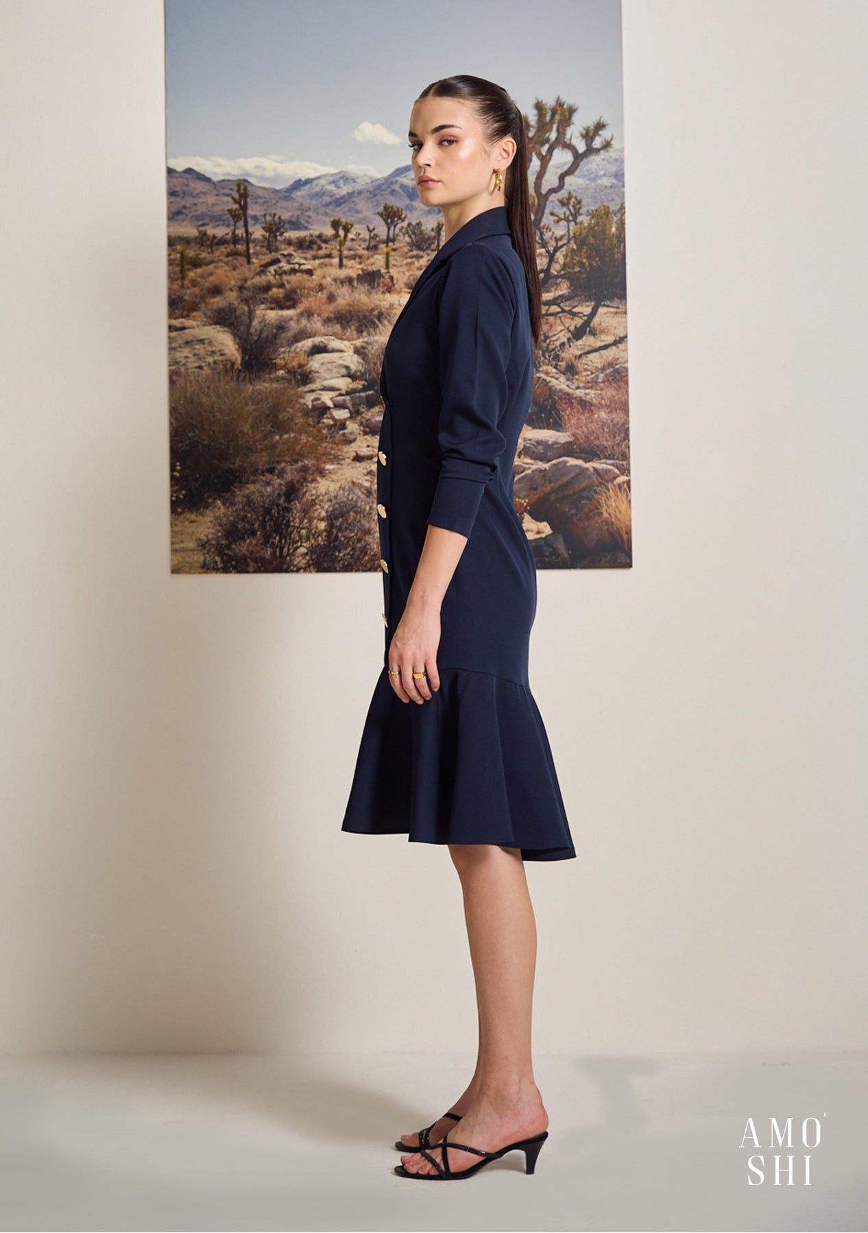 Bailey Midi Dress (Navy)