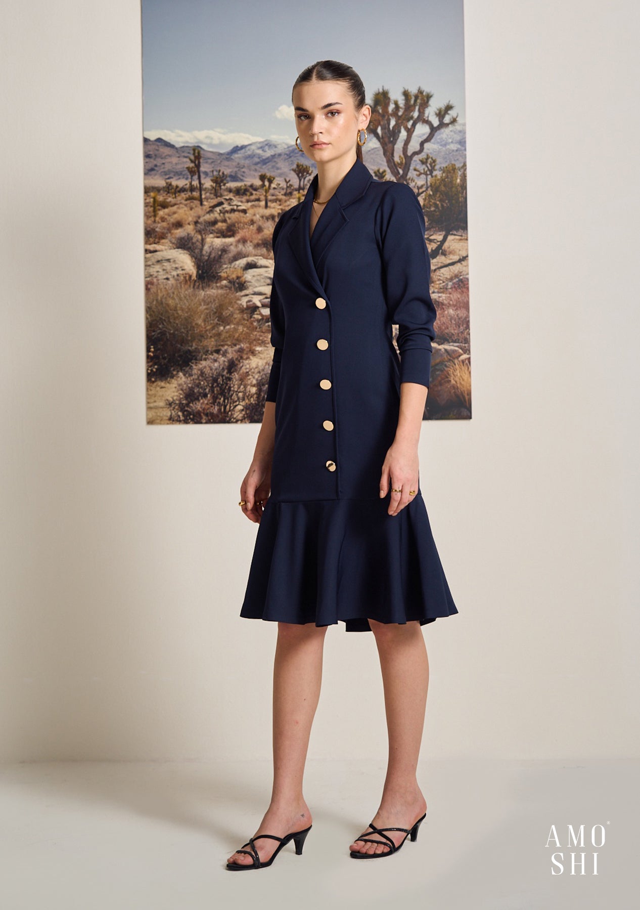 Bailey Midi Dress (Navy)