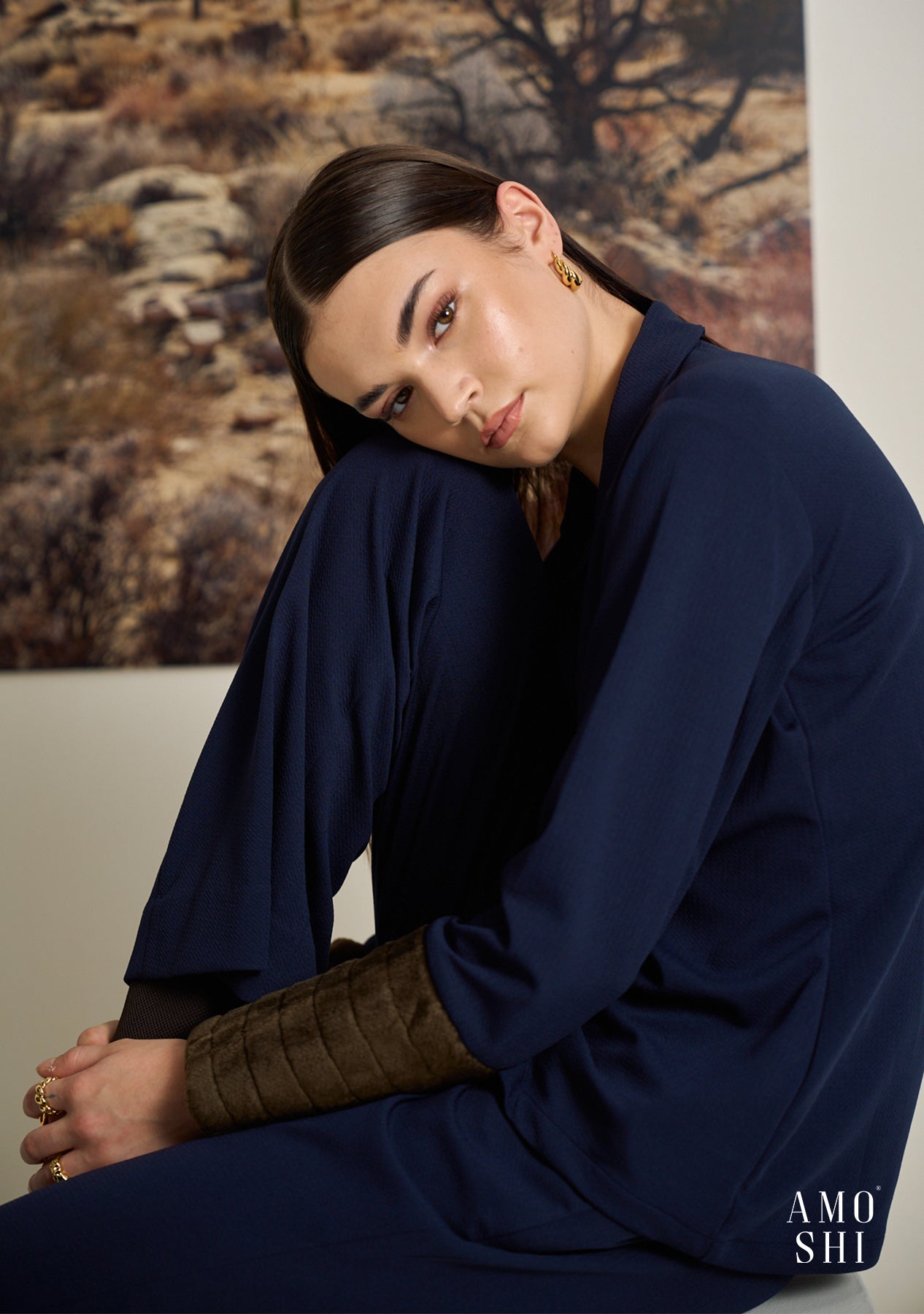 Sherry Fur Co-ord Set (Navy)