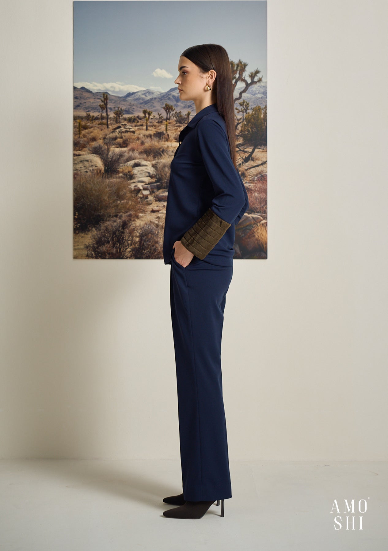 Sherry Fur Co-ord Set (Navy)