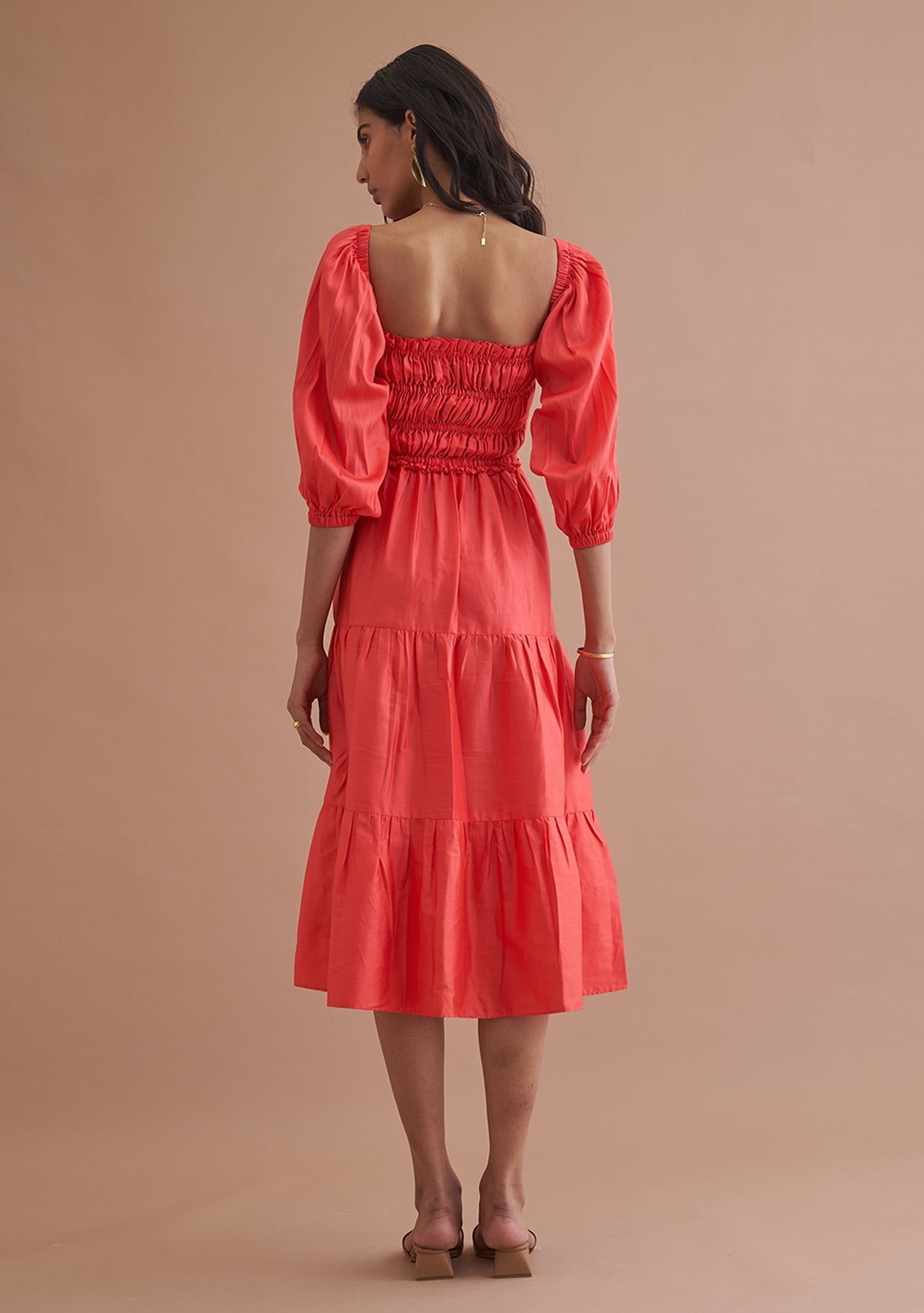 Love Midi Dress (Red) as seen on Isha Bansal