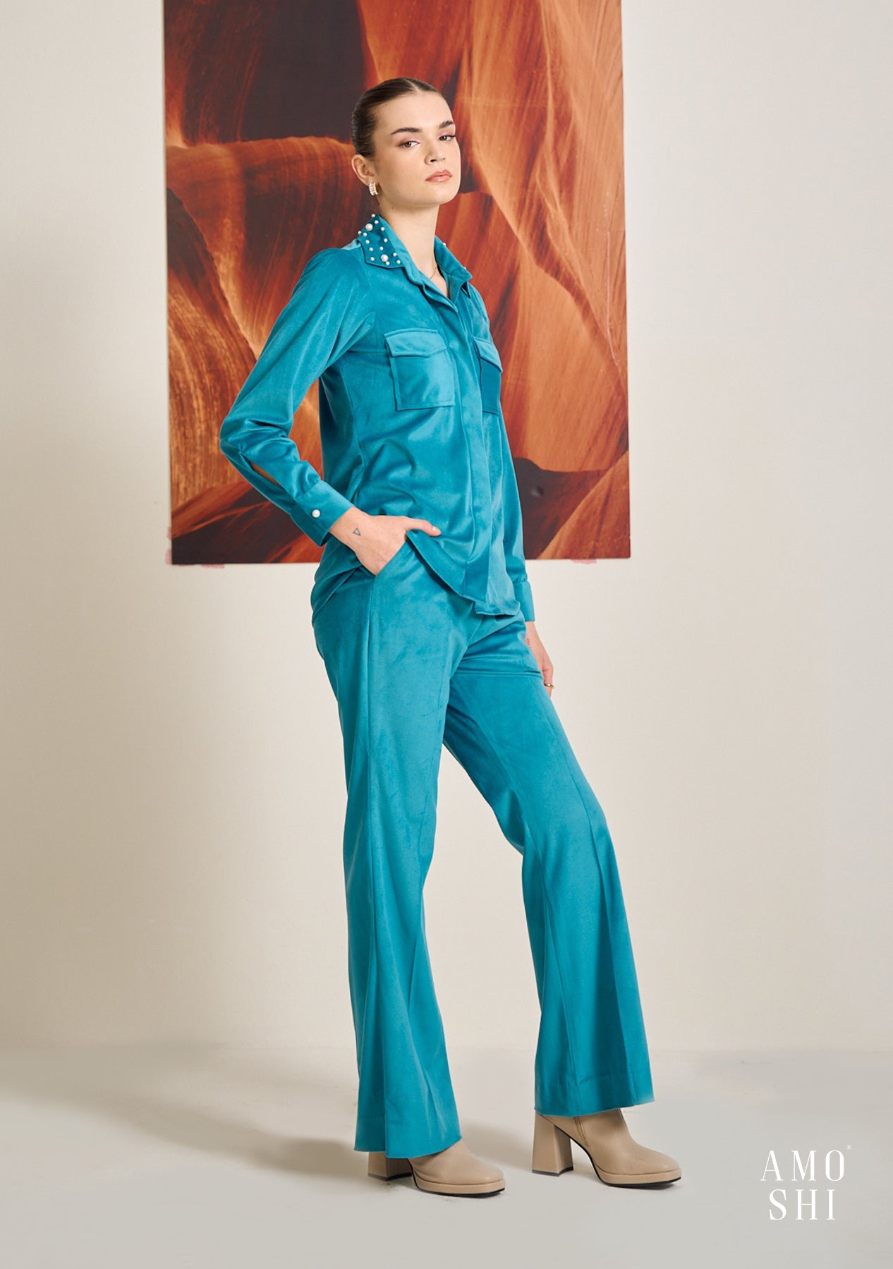 Teal Suede Co-ord Set