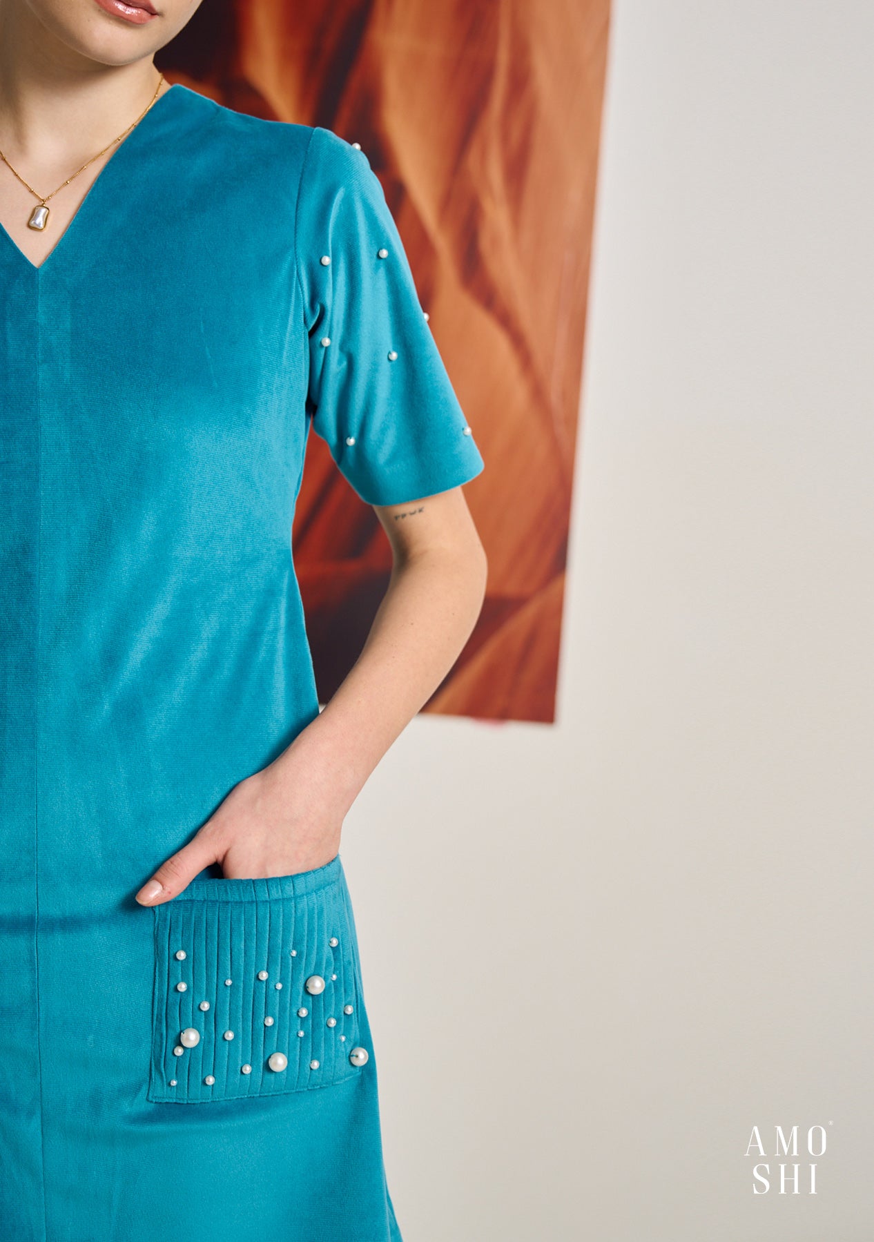 Teal Suede Dress