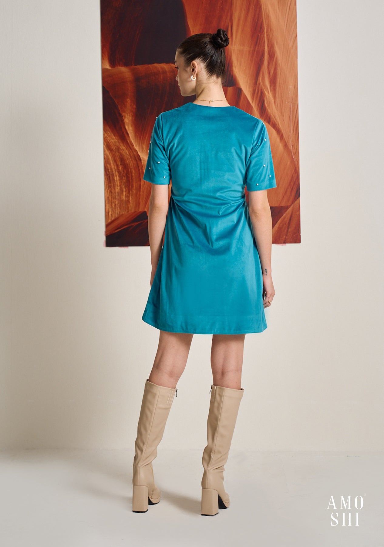 Teal Suede Dress