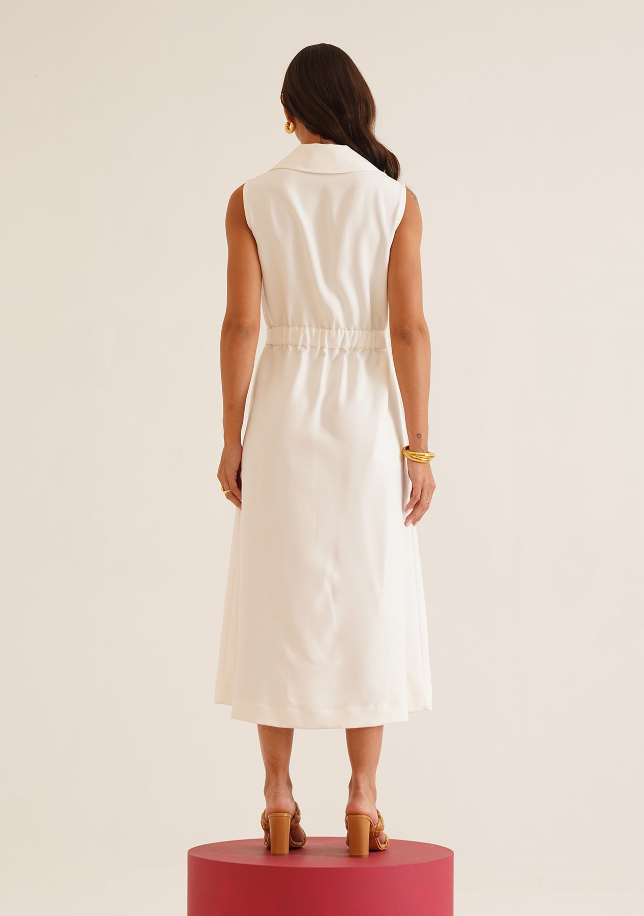 Gaia Midi Dress (White)
