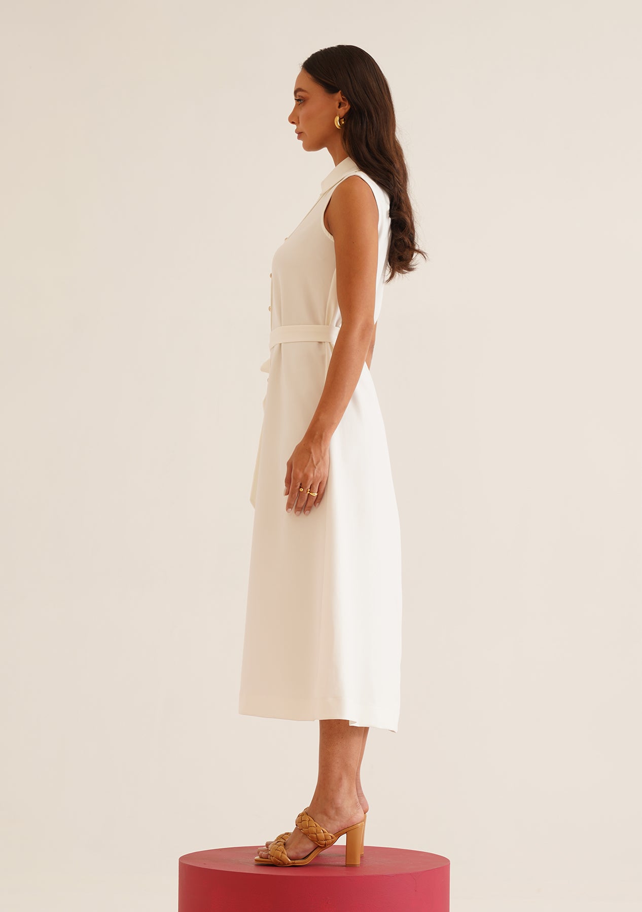 Gaia Midi Dress (White)
