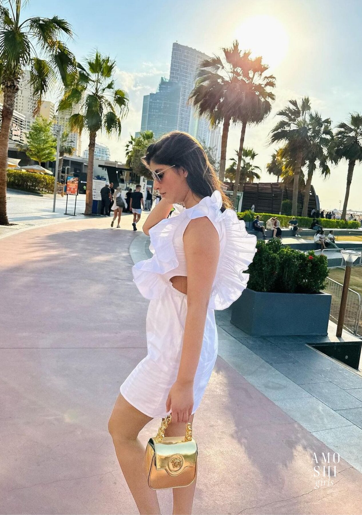 Poppy Mini Dress (White) as seen on Ishita Chopraa