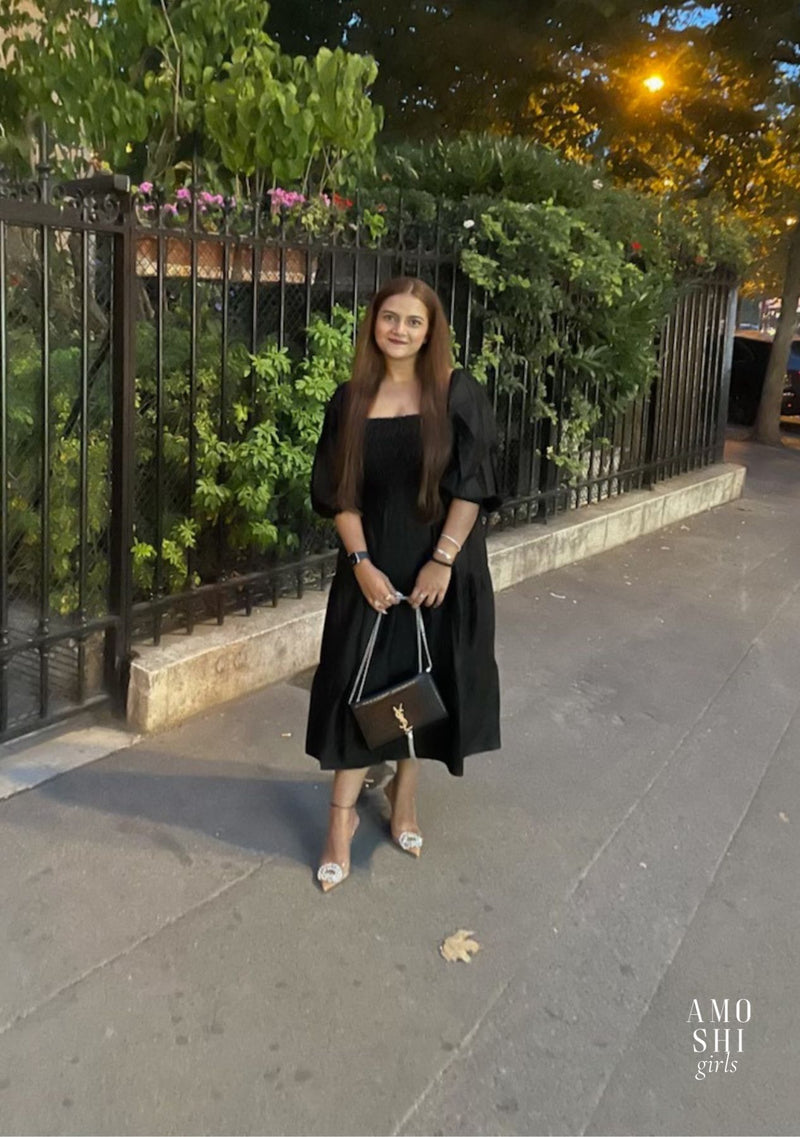 Radhika Agarwal As seen in our Love Midi Dress (Black)