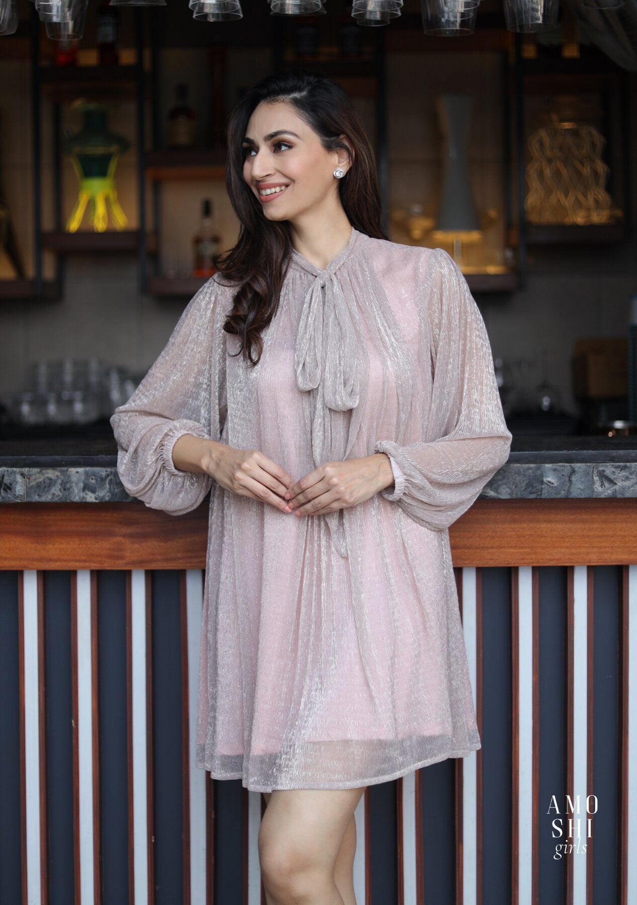 Sonakshi Gandhi As seen in our Blair Dress (Shimmer)