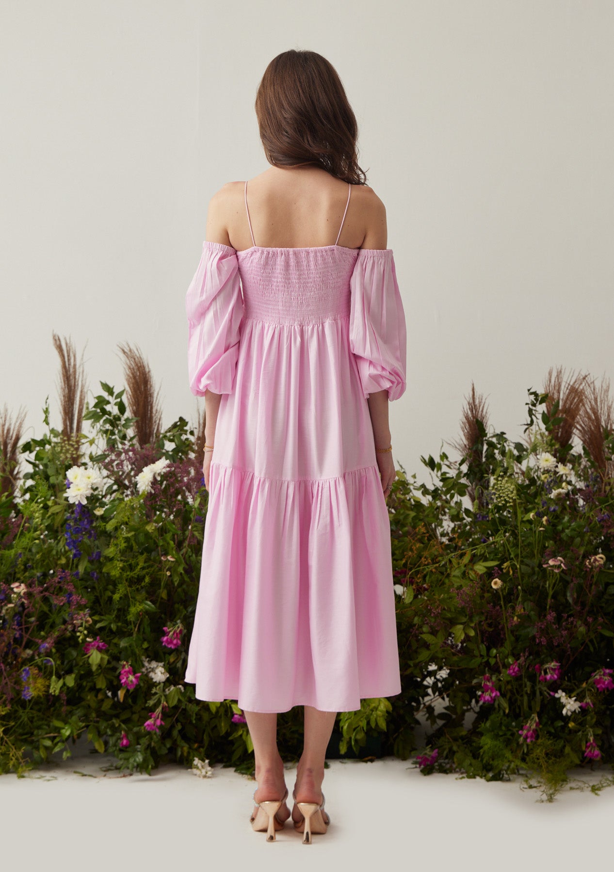 Lea Dress with detachable sleeves (Pink)
