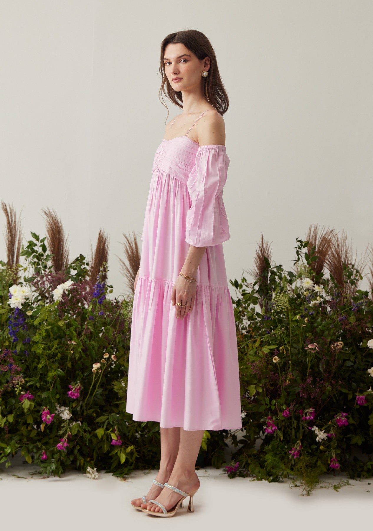 Lea Dress with detachable sleeves (Pink)