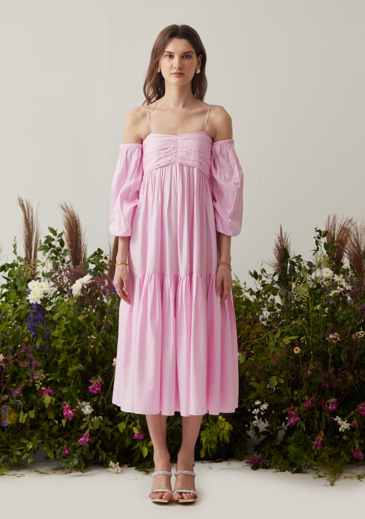 Lea Dress with detachable sleeves (Pink)
