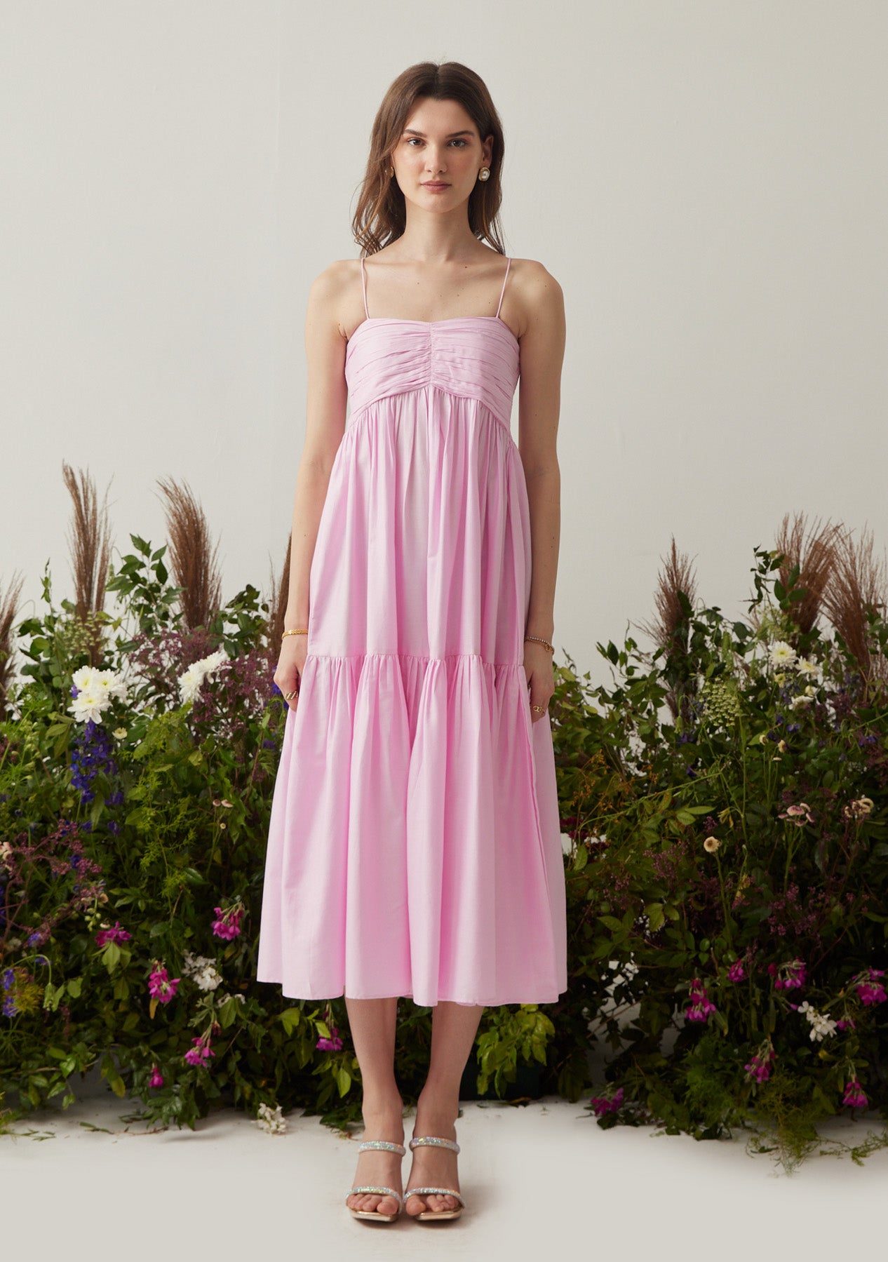 Lea Dress with detachable sleeves (Pink)