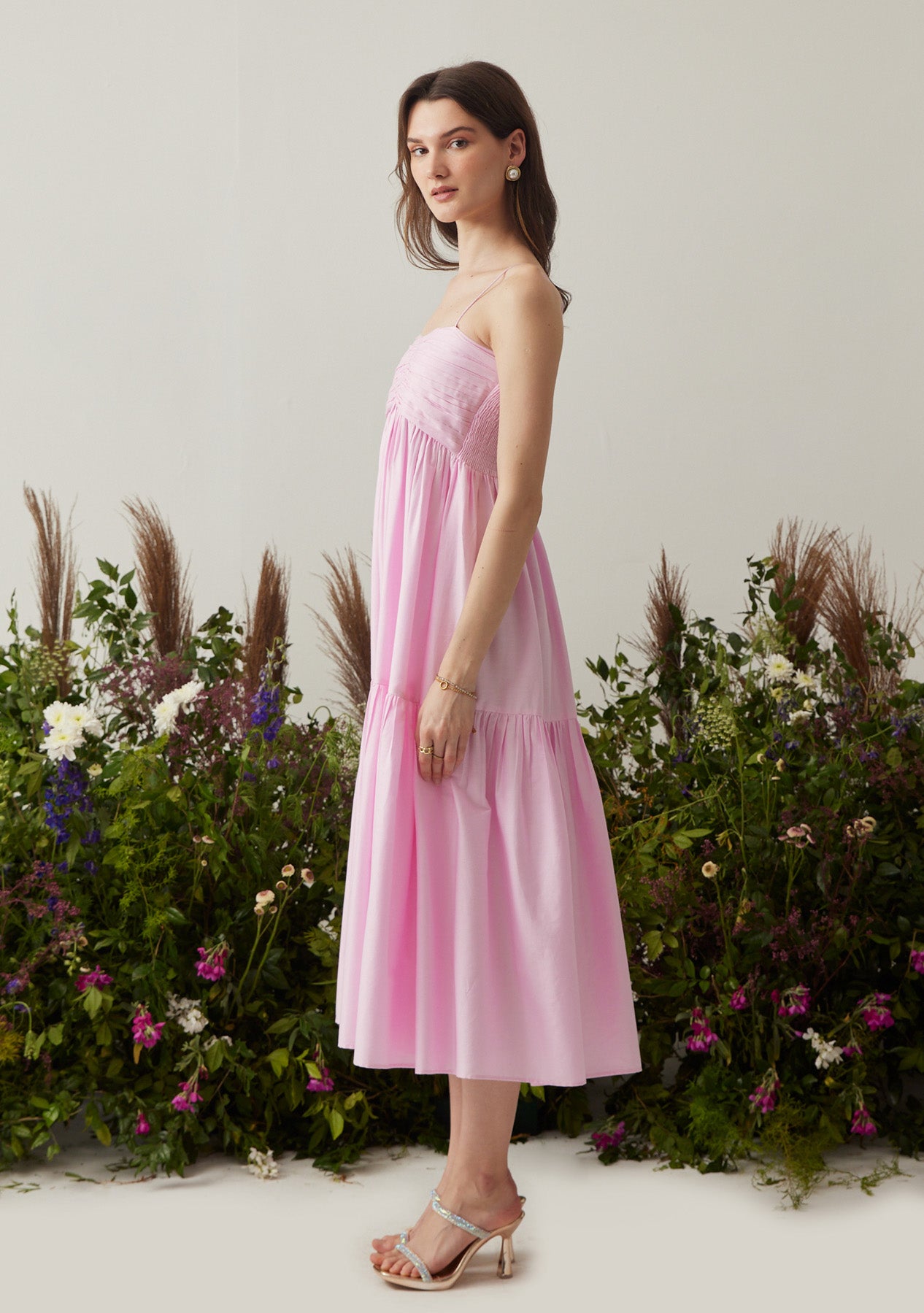 Lea Dress with detachable sleeves (Pink)