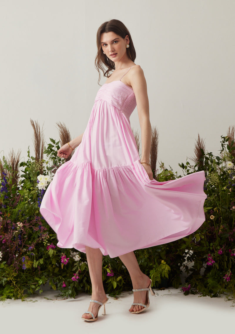 Lea Dress with detachable sleeves (Pink)