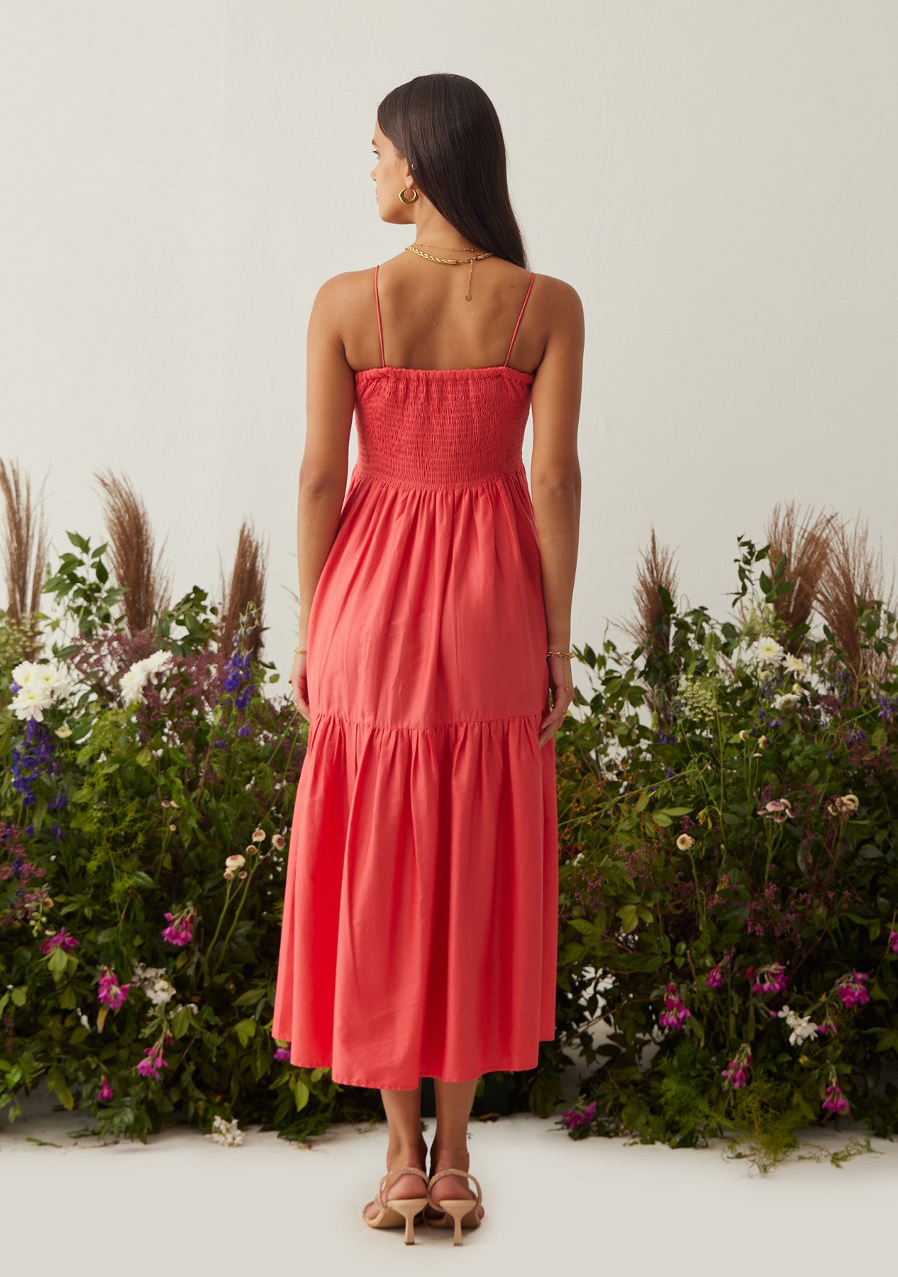 Lea Dress with detachable sleeves (Red)